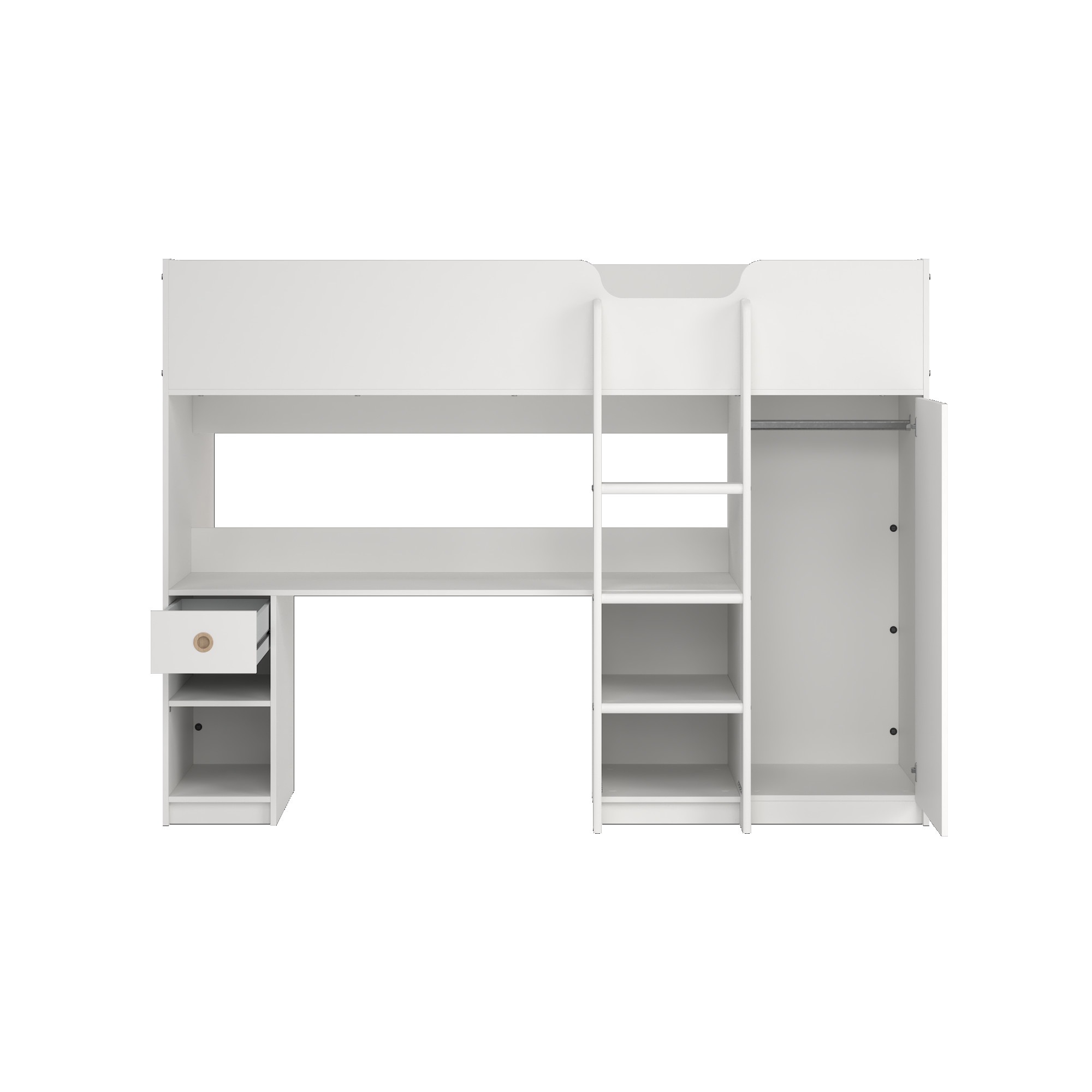 Home affaire Etagenbett »Hochbett mit viel Stauraum und Schrank« Hohes Kinderbett mit integriertem Kleiderschrank