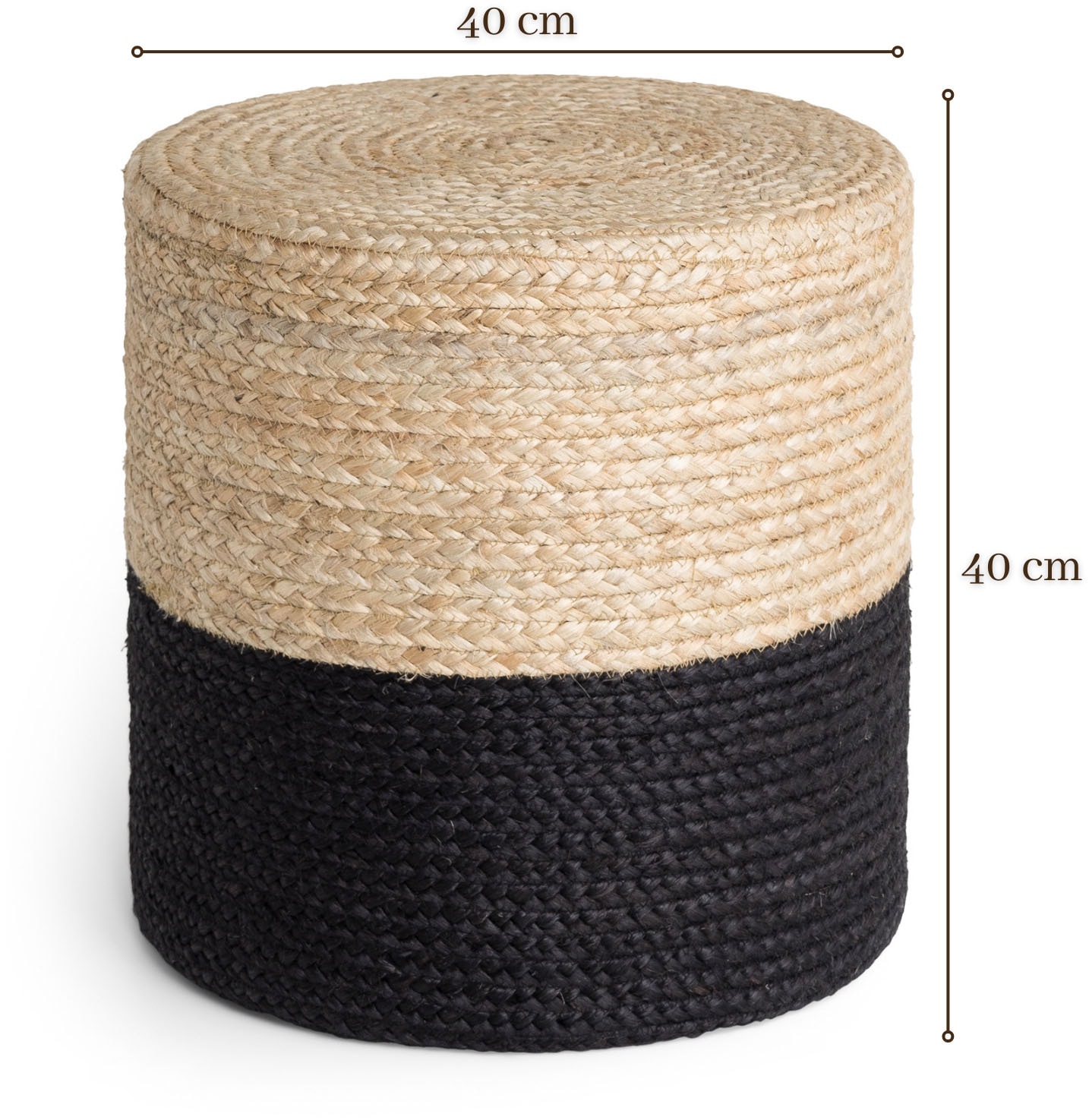 HANSE Home Pouf »Jutta, Jute«, (1 St.), Jute, Natur, Wohnzimmer, Esszimmer, Schlafzimmer, Flur, Modern, Boho