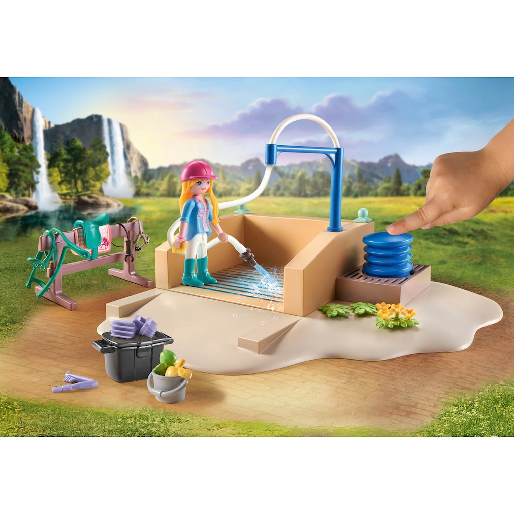 Playmobil® Konstruktions-Spielset »Isabella & Lioness mit Waschplatz (71354), Horses of Waterfall«, (86 St.), teilweise aus recyceltem Material