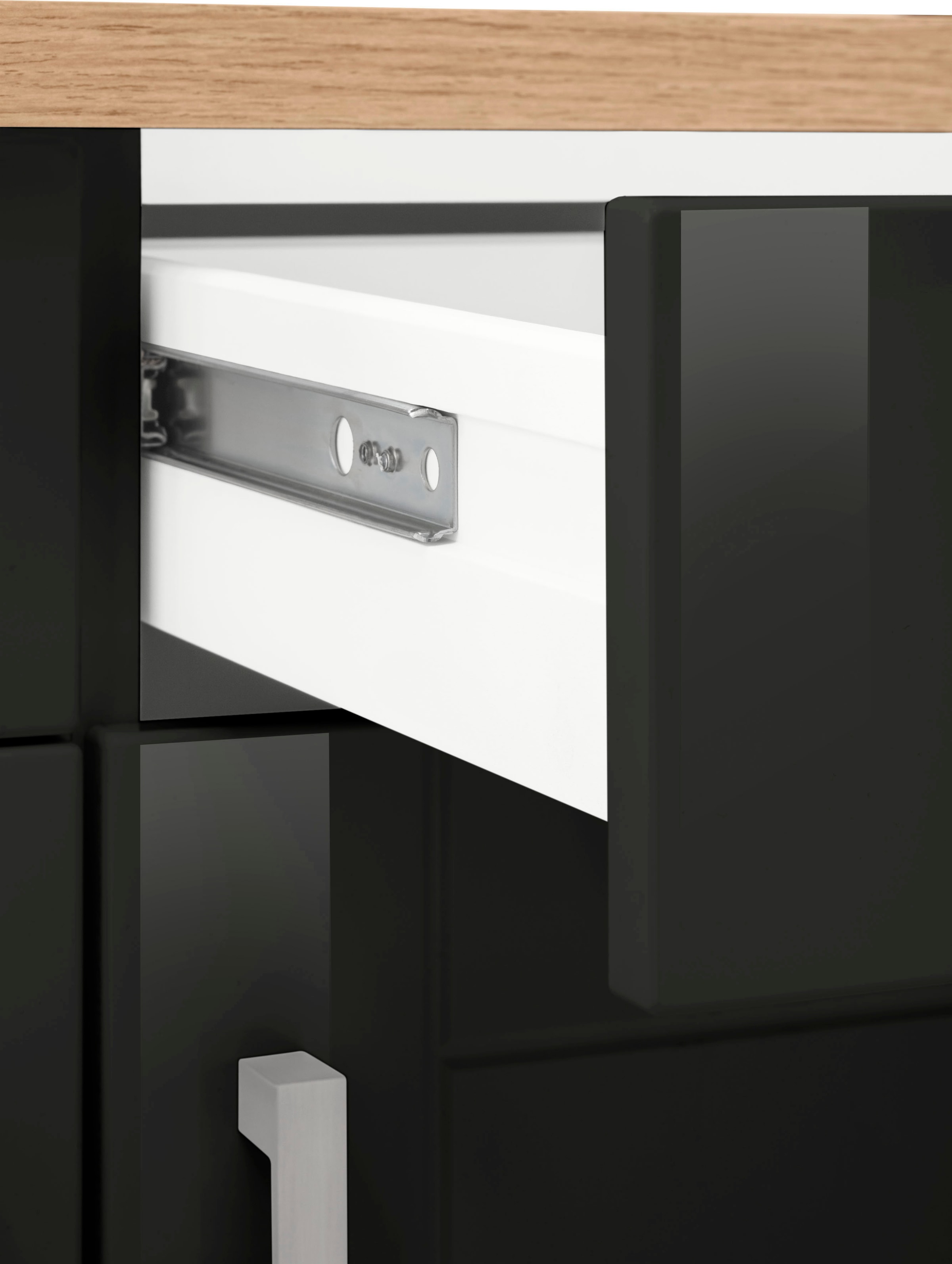 KOCHSTATION Unterschrank »KS-Tinnum«, 180 cm breit, Metallgriffe, MDF Fronten, 3 Schubkästen, 3 Türen