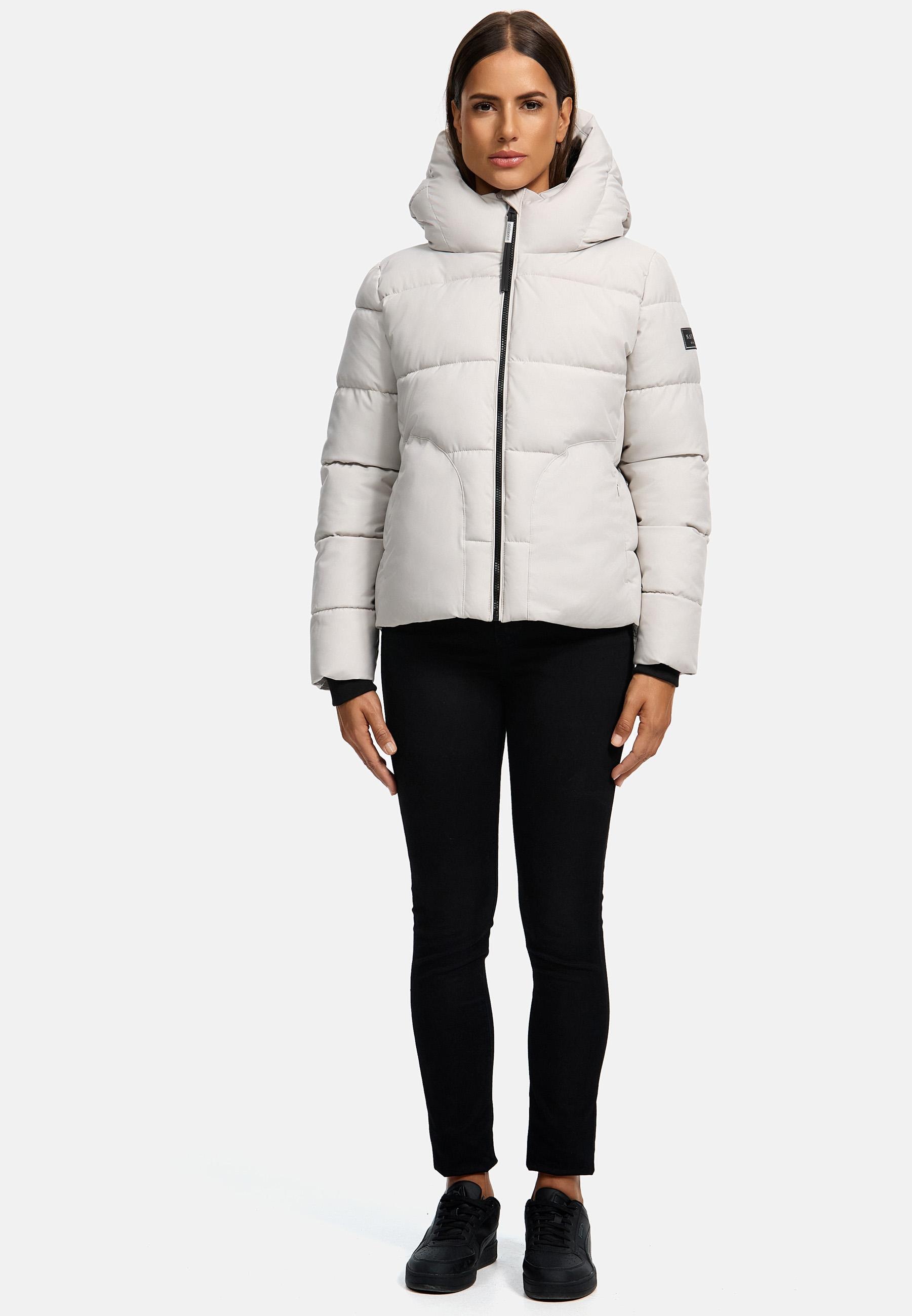 Navahoo Steppjacke »Lachperle XIV«, mit Kapuze, Kurze gesteppte Damen Winterjacke mit hohem Kragen und Kapuze
