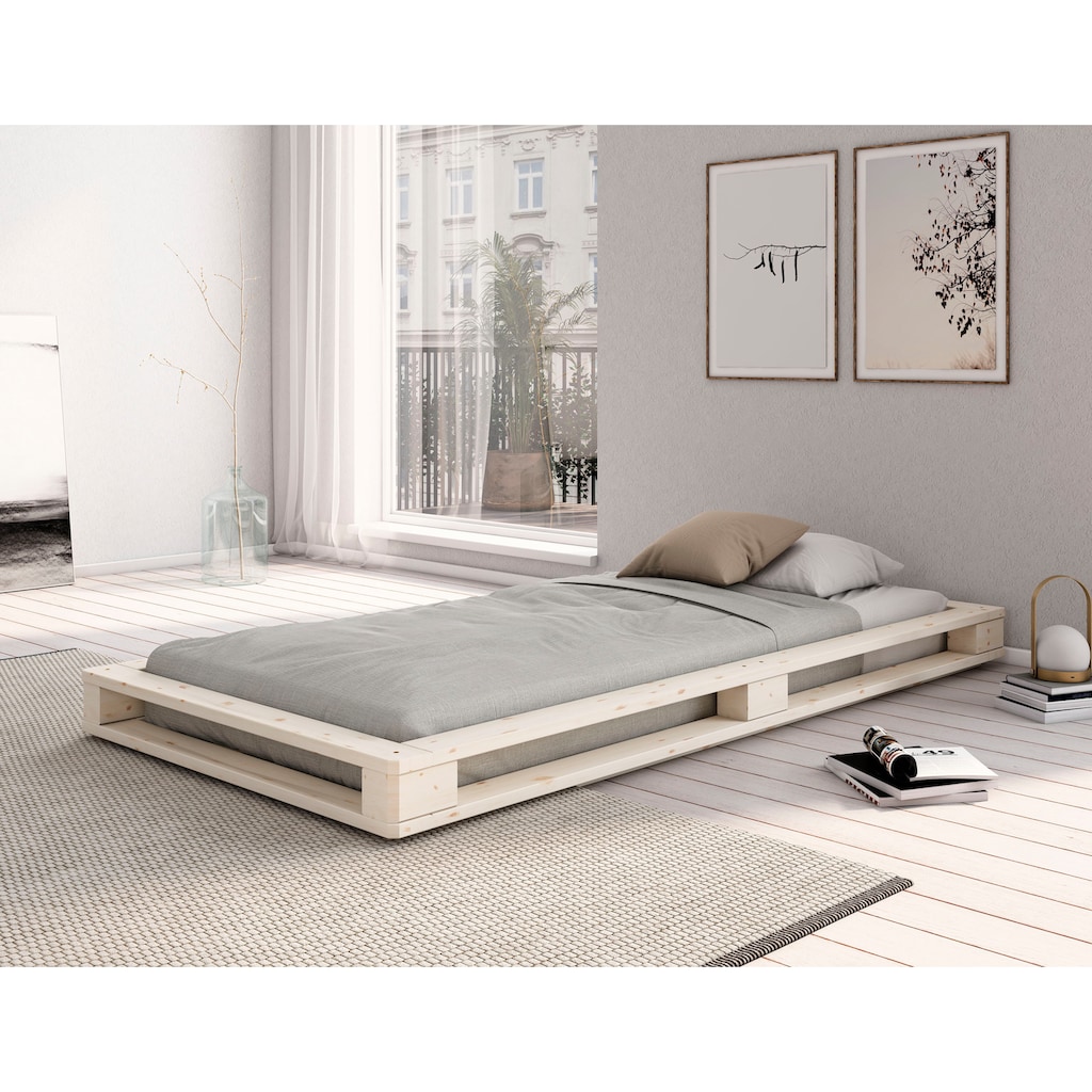 Home affaire Palettenbett »"PALO " BESTSELLER!«, Bodenbett, zertifiziertes Massivholz (Kiefer)