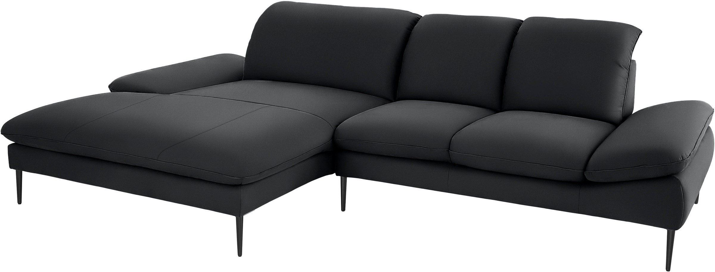 W.SCHILLIG Ecksofa »enjoy&MORE, Designsofa, elegant und bequem, L-Form«, Sitztiefenverstellung, Füße schwarz pulverbeschichtet, Breite 310 cm