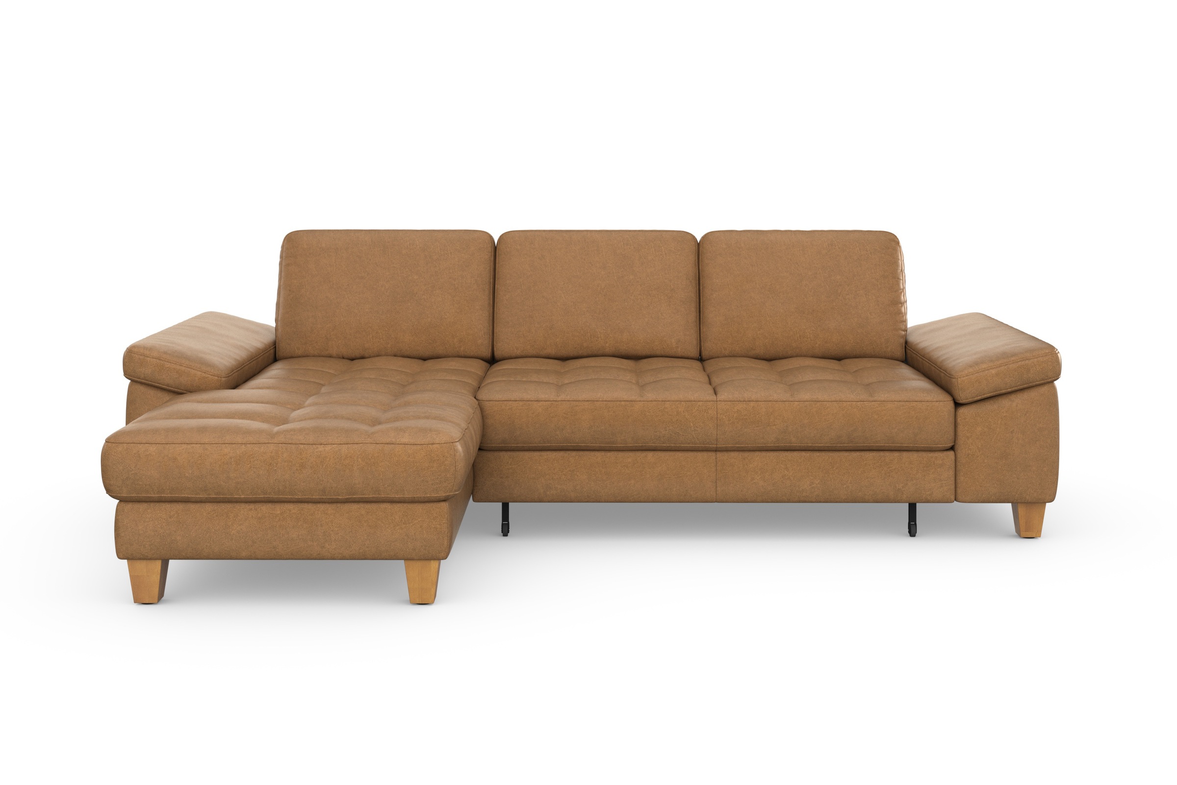 sit&more Ecksofa »Westham L-Form«, mit Recamiere, mit oder ohne Bettfunktion, Bettkasten, Füße Eiche