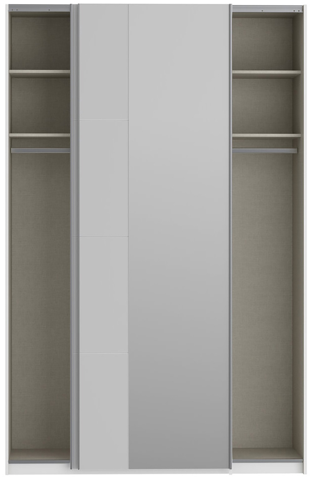 FORTE Schwebetürenschrank »Fittio. Made in Europe, 2 Schiebetüren, modernes Design«, Höhe 2,35 mtr, stehende Montage, Spiegel