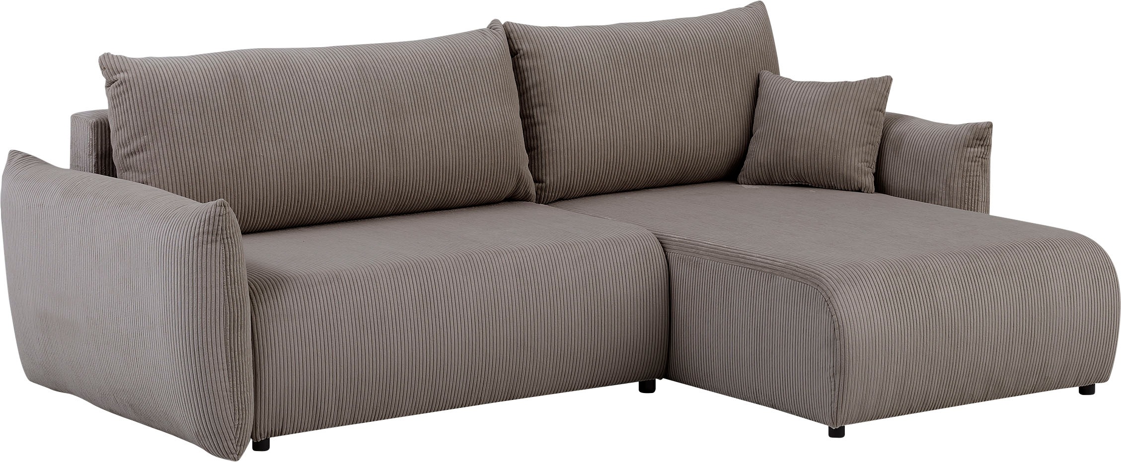 INOSIGN Ecksofa »MAVAS Schlafsofa mit Bettkasten, L-Form,«, ca.257/127cm (Liegefläche 212/145 cm), Cord, Chenille, Struktur