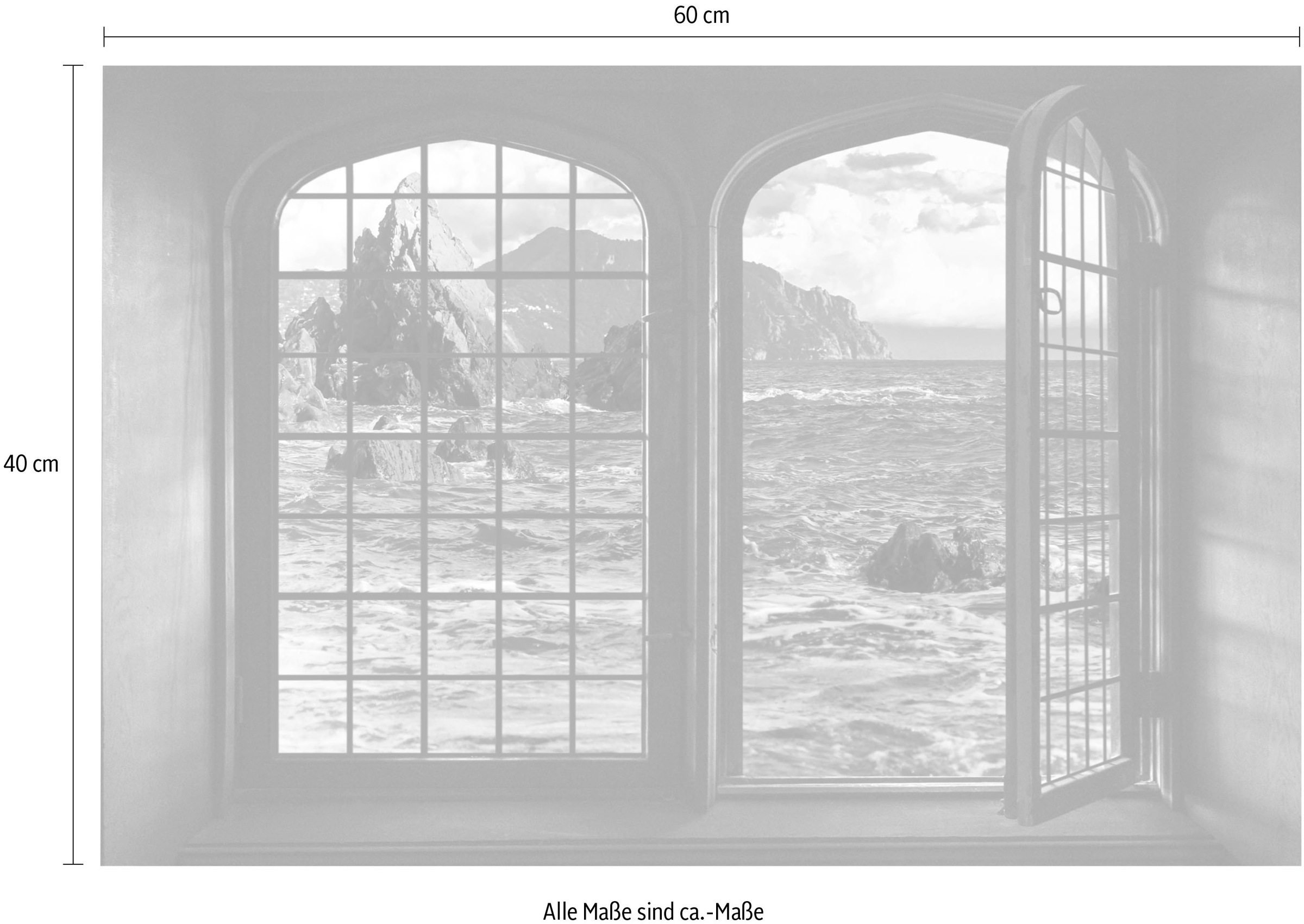 queence Wandsticker »Meer«, Wandsticker, Wandbild, selbstklebend, 3D, Fenster