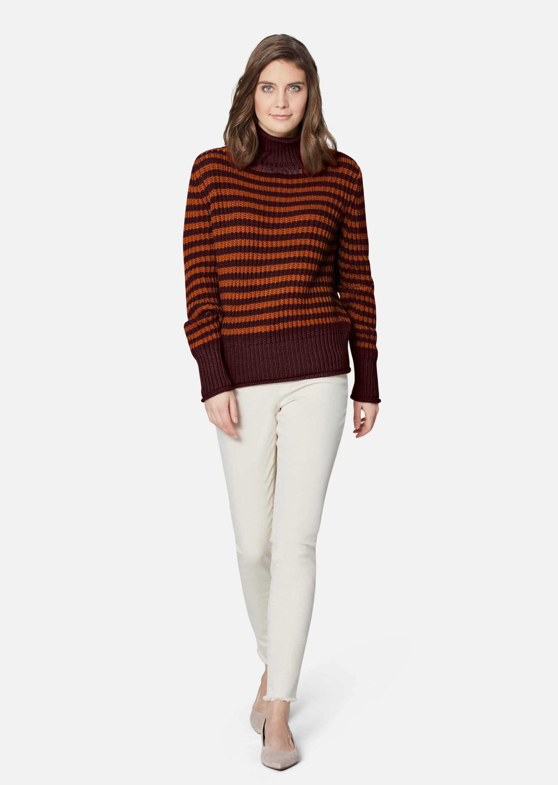 MADELEINE Longpullover »Pullover Softer Schurwoll-Pullover mit stylischen Streifen«