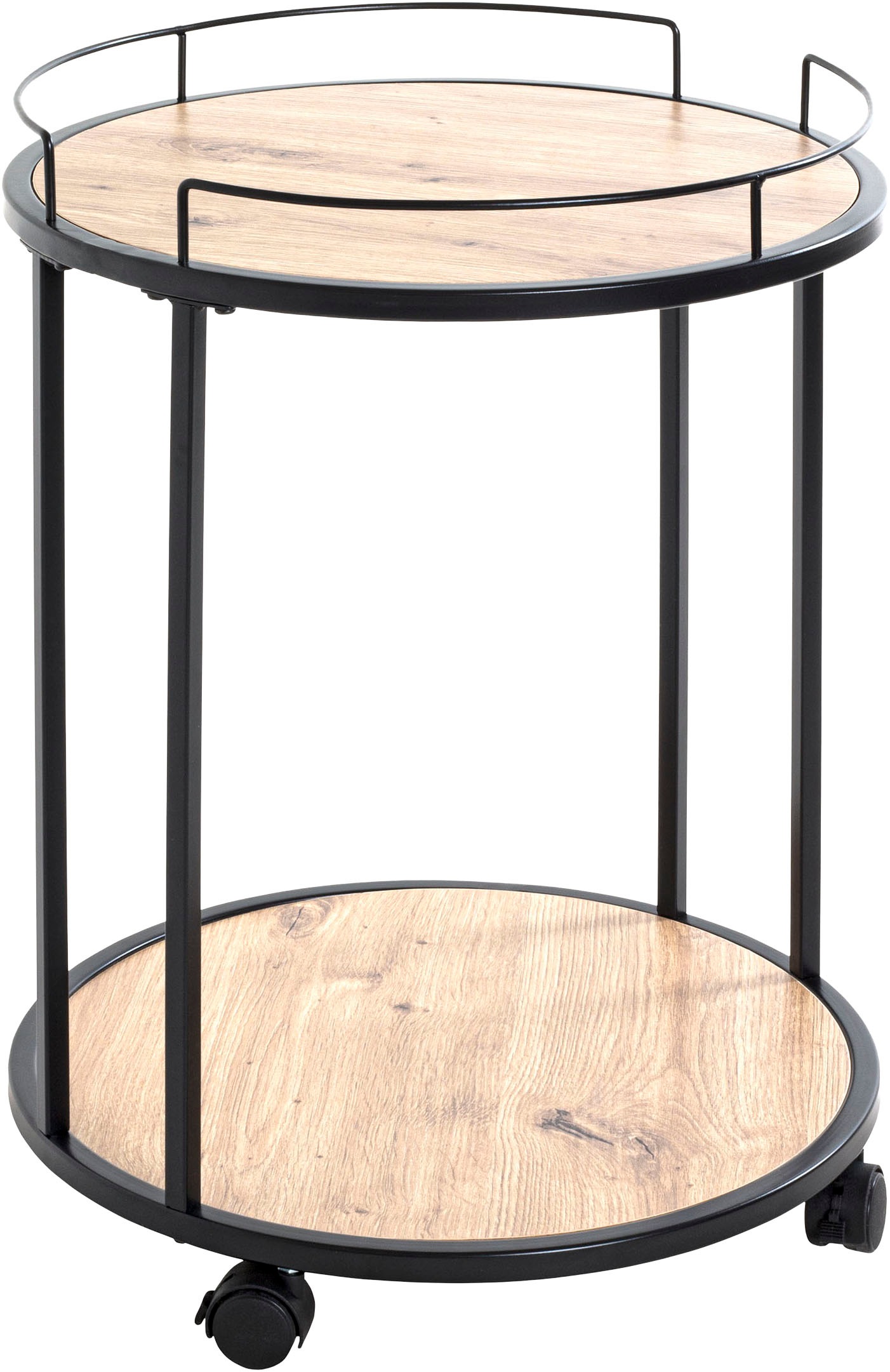 HAKU Beistelltisch »Rollwagen, Trolley« 1 Stk. tlg. rund - aus MDF Braun - Ø/H 45/60 cm