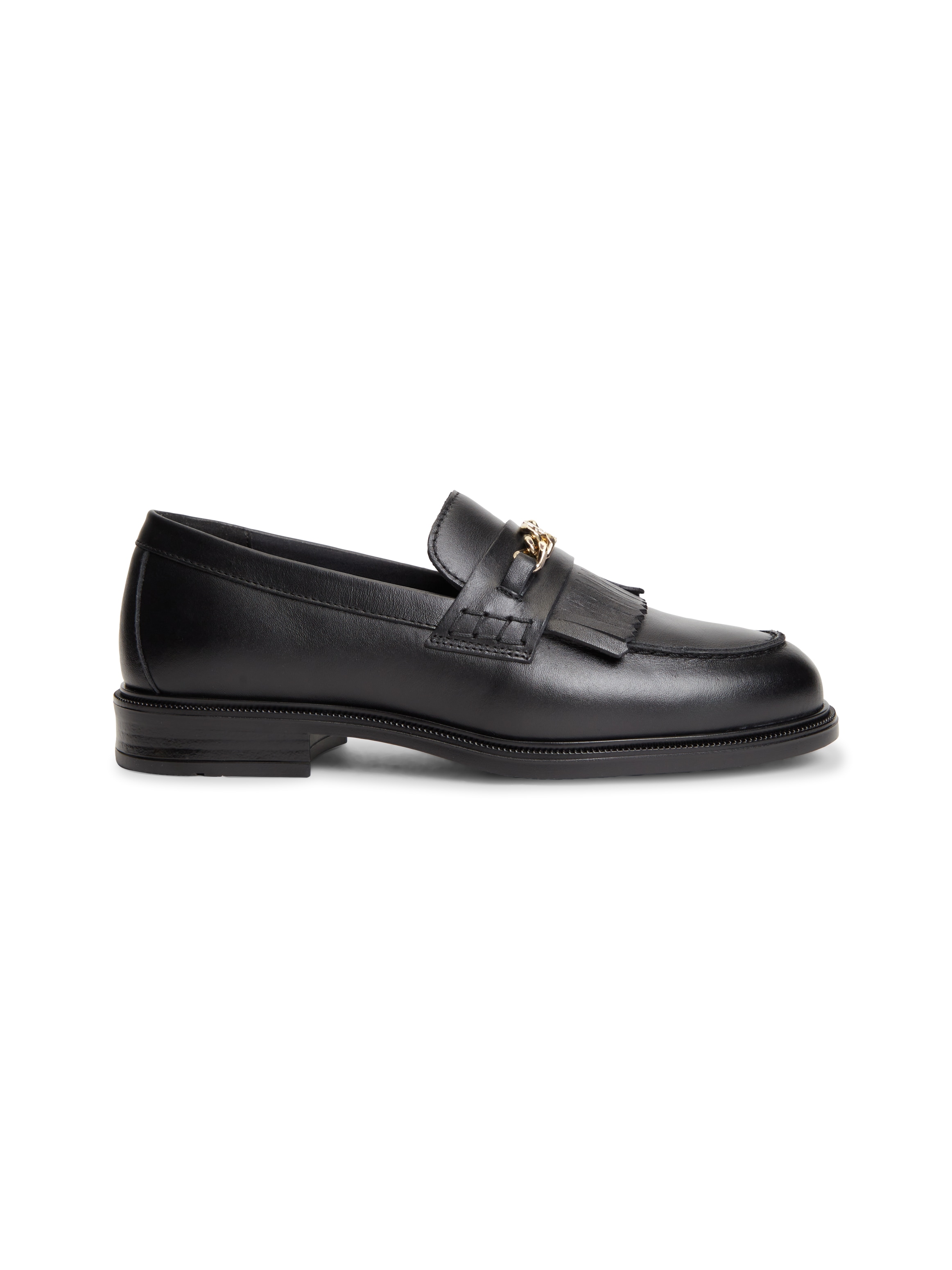 Tommy Hilfiger Loafer »TH CHAIN FRINGE LEATHER LOAFER«  Blockabsatz, Slipper, Businessschuh mit modischen Fransen