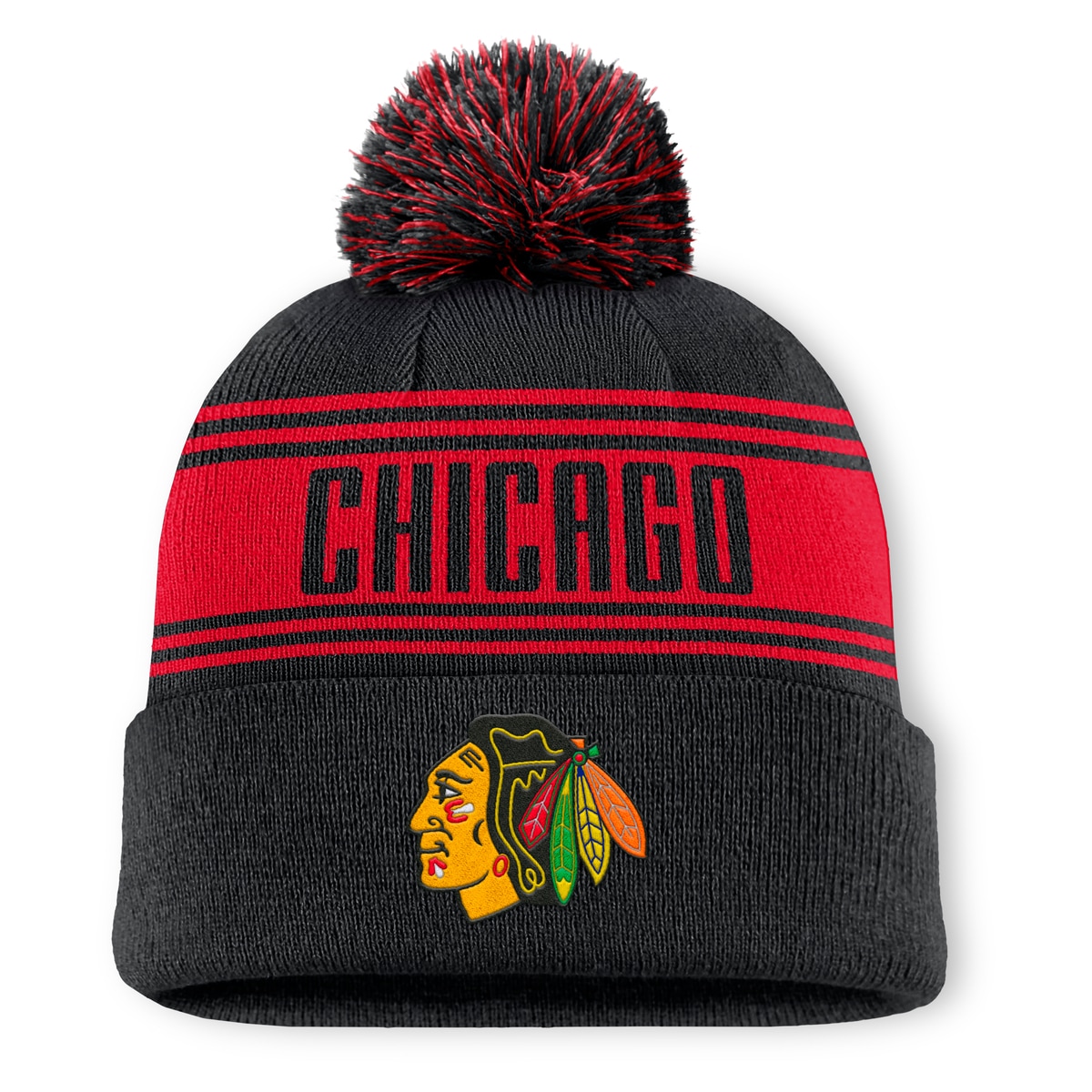 Fanatics Bommelmütze "Fanatics Mütze Chicago Blackhawks A/ Beanie Cuff W/Po günstig online kaufen