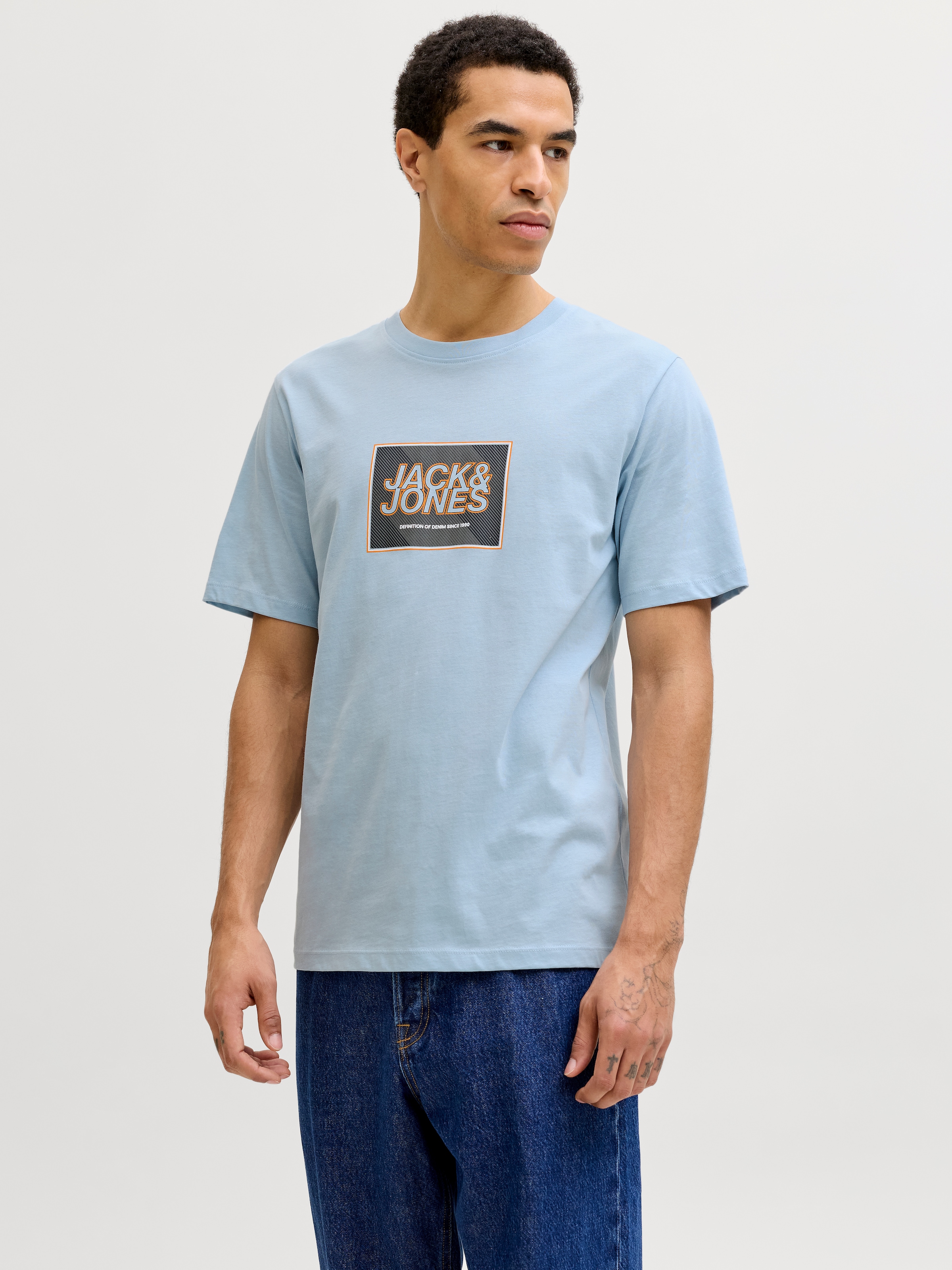 Jack & Jones Rundhalsshirt »JJRAIN TEE SS CREW NECK«