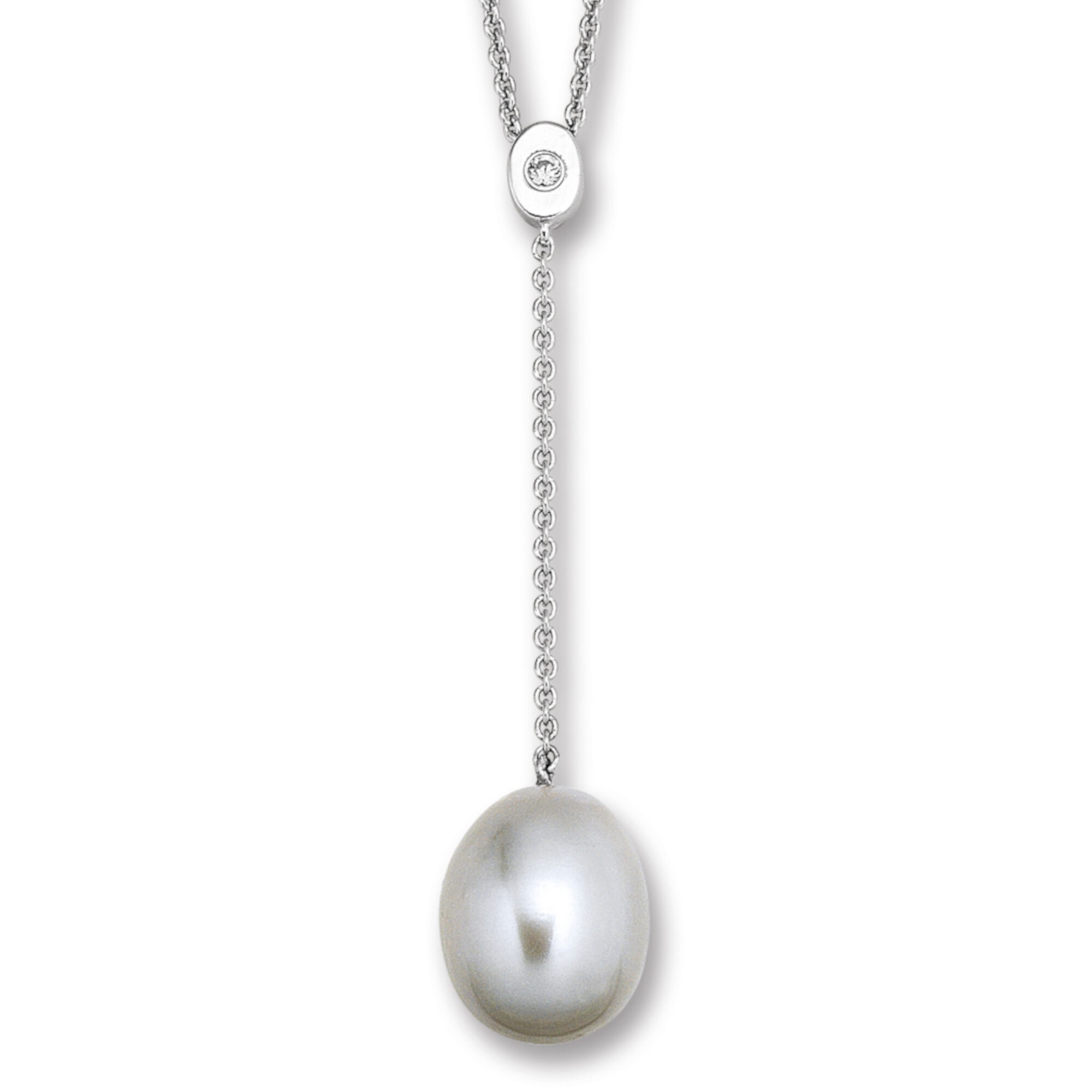 ONE ELEMENT Silberkette »Zirkonia Anker Halskette aus 925 Silber 45 cm«, perfekt als Geschenk zum Jahrestag oder Geburtstag