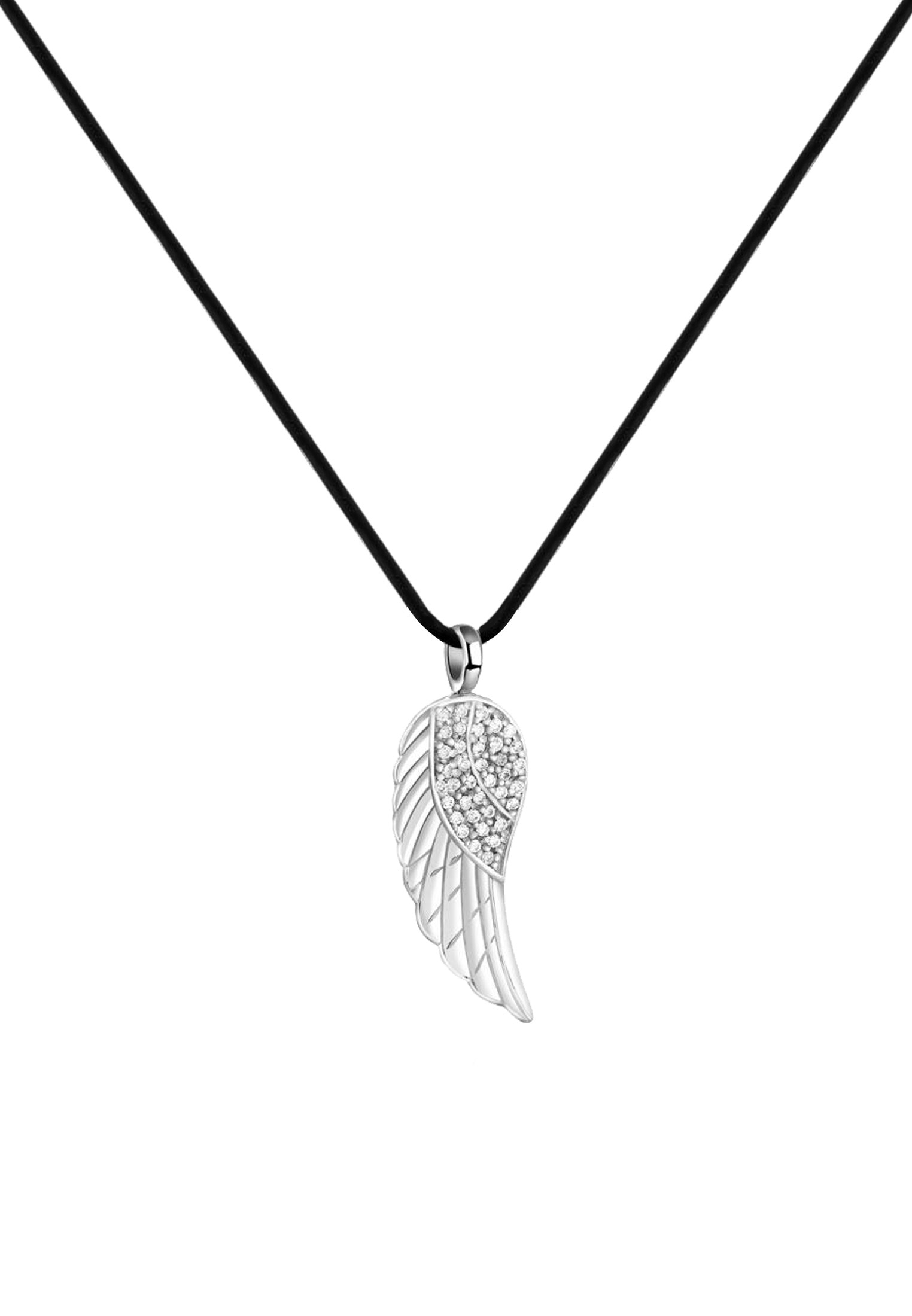 Nenalina Collierkettchen »Flügel-Anhänger Kautschuk 925 Silber«