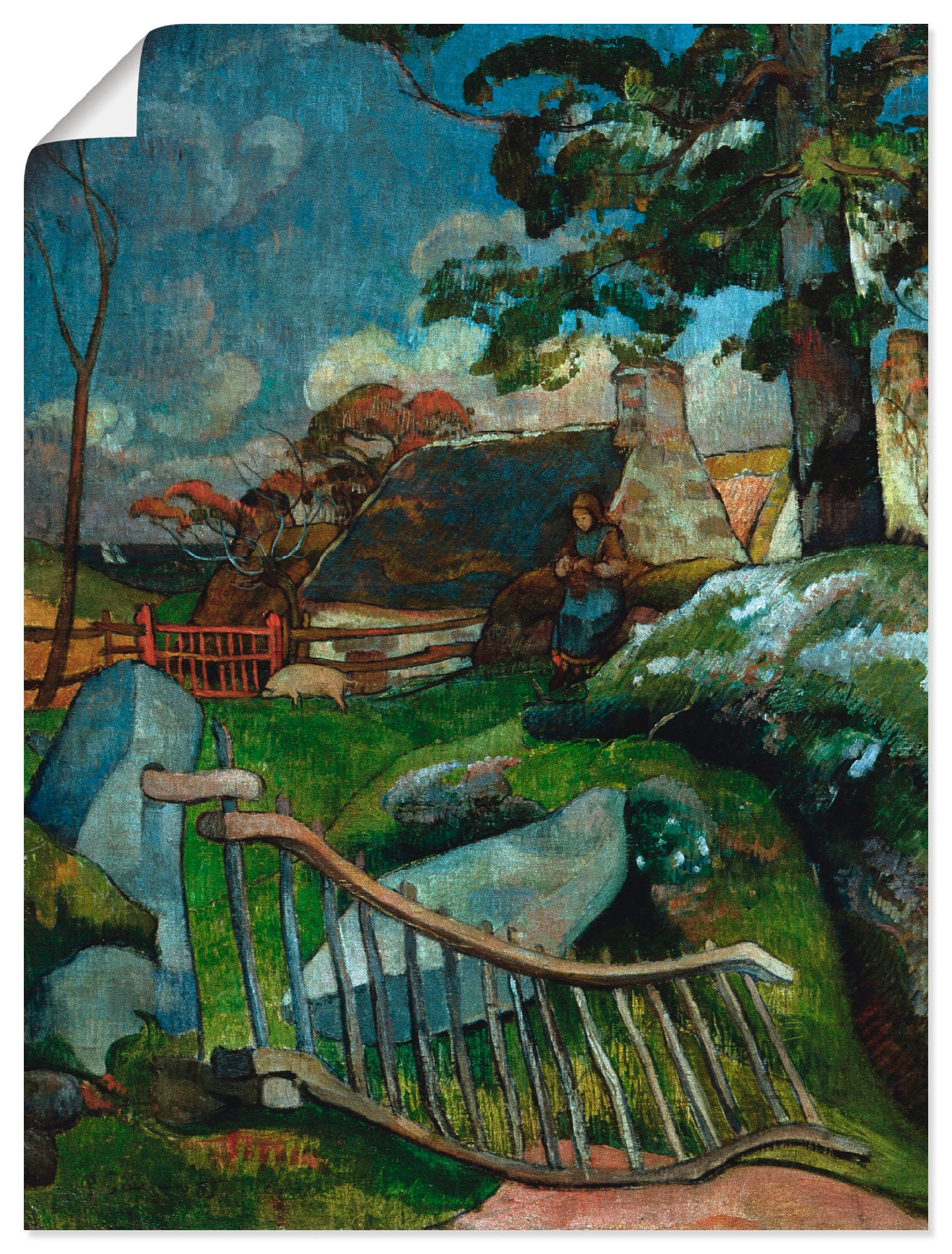 Artland Kunstdruck "Das Gatter 1889", Garten, (1 St.), als Leinwandbild, Wandaufkleber oder Poster in versch. Größen