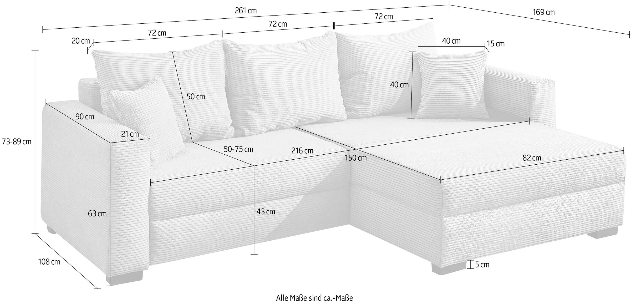 Jockenhöfer Gruppe Ecksofa »Elmau«, inklusive Bettfunktion,Bettkasten,Ottomane links/rechts montierbar
