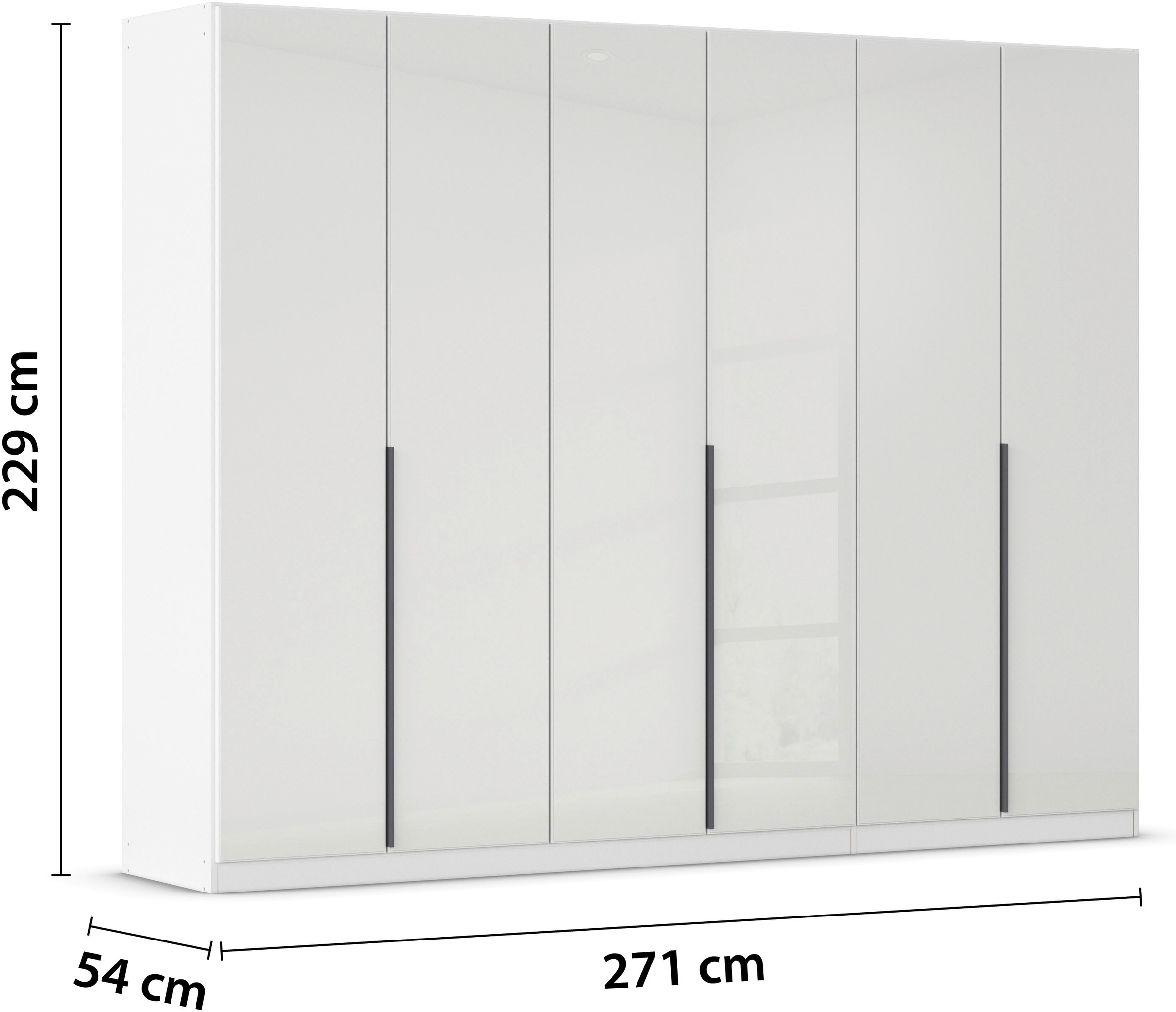 rauch Drehtürenschrank »Kleiderschrank Kleiderschränke Schrank Garderobe AGORDO mit Glasfront«, (in zwei Griff-Farben), durchdachte Innenausstattung, in 6 Breiten und 2 Höhen MADE IN GERMANY