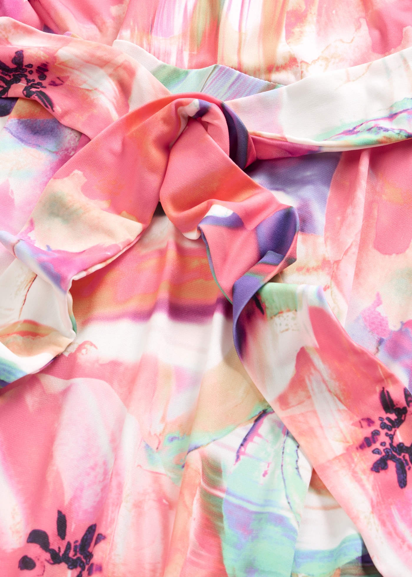 bonprix Maxikleid farbenfrohes Muster, leichtes Material aus Polyester und Elasthan