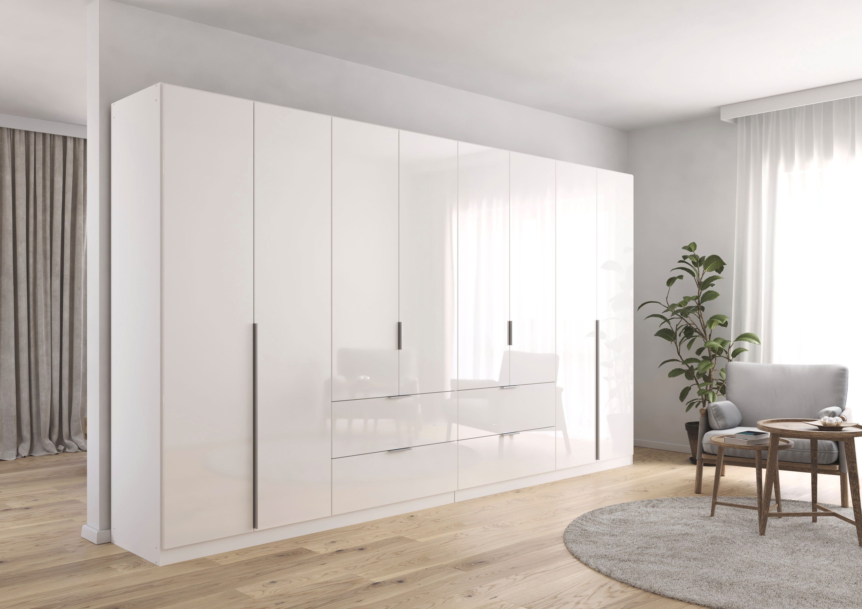 Thumbnail - rauch Drehtürenschrank "Kleiderschrank Schrank Garderobe AGORDO mit Dekor- oder Hochglanzfront" in zwei Griff-Farben, Br...