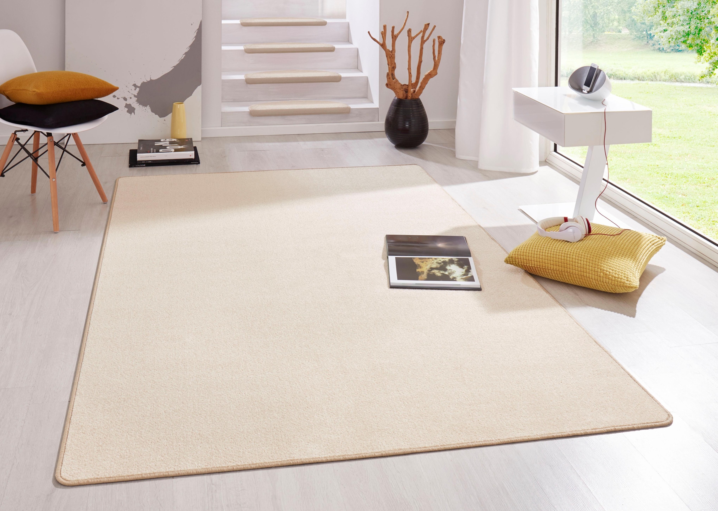 HANSE Home Teppich »Fancy«, rechteckig, Kurzflor, weich, uni, gekettelt, Wohnzimmer, Schlafzimmer, Esszimmer