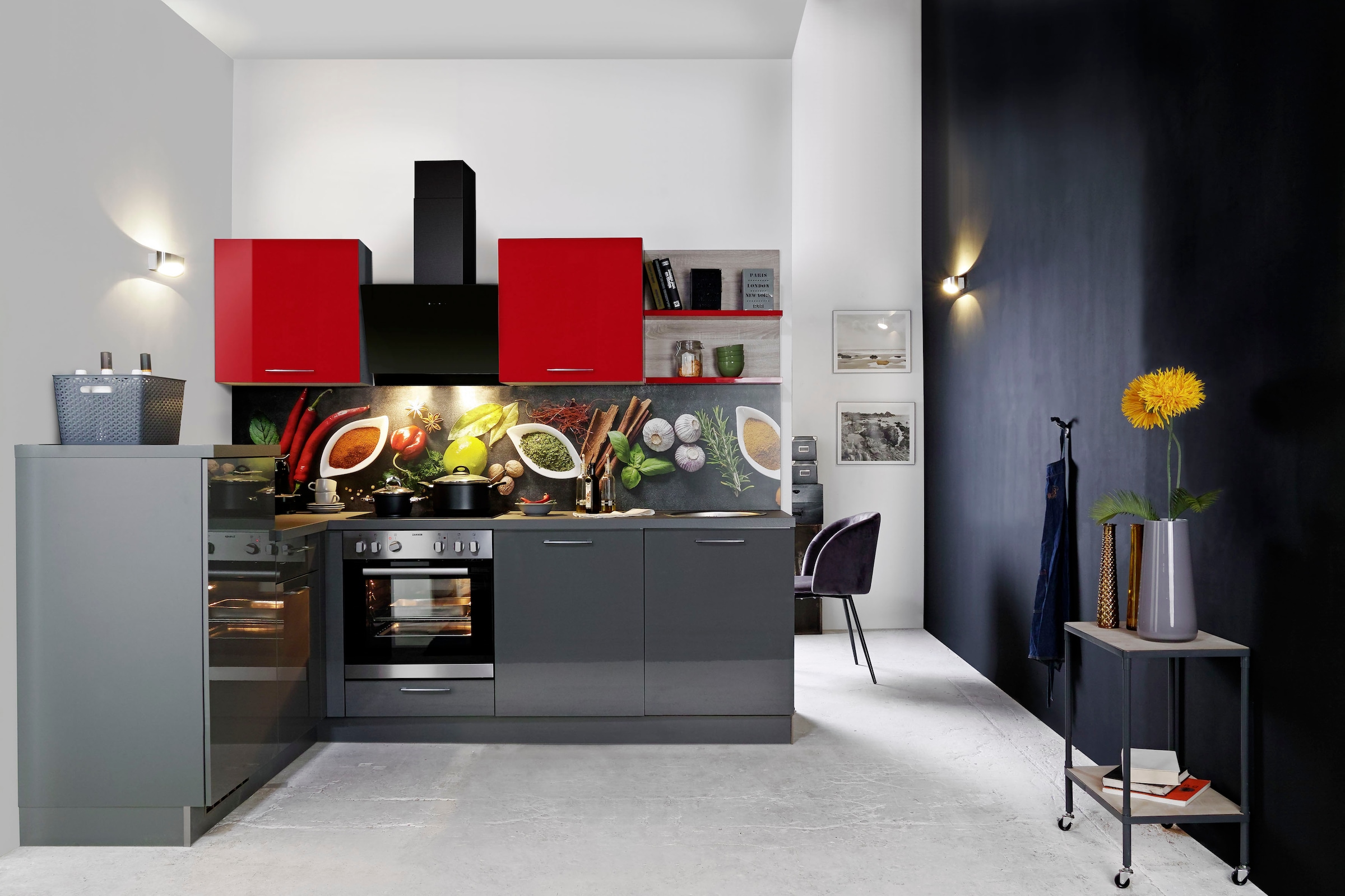 Express Küchen Winkelküche "Jena", vormontiert, mit Soft-Close-Funktion, Stellbreite 245 x 175 cm