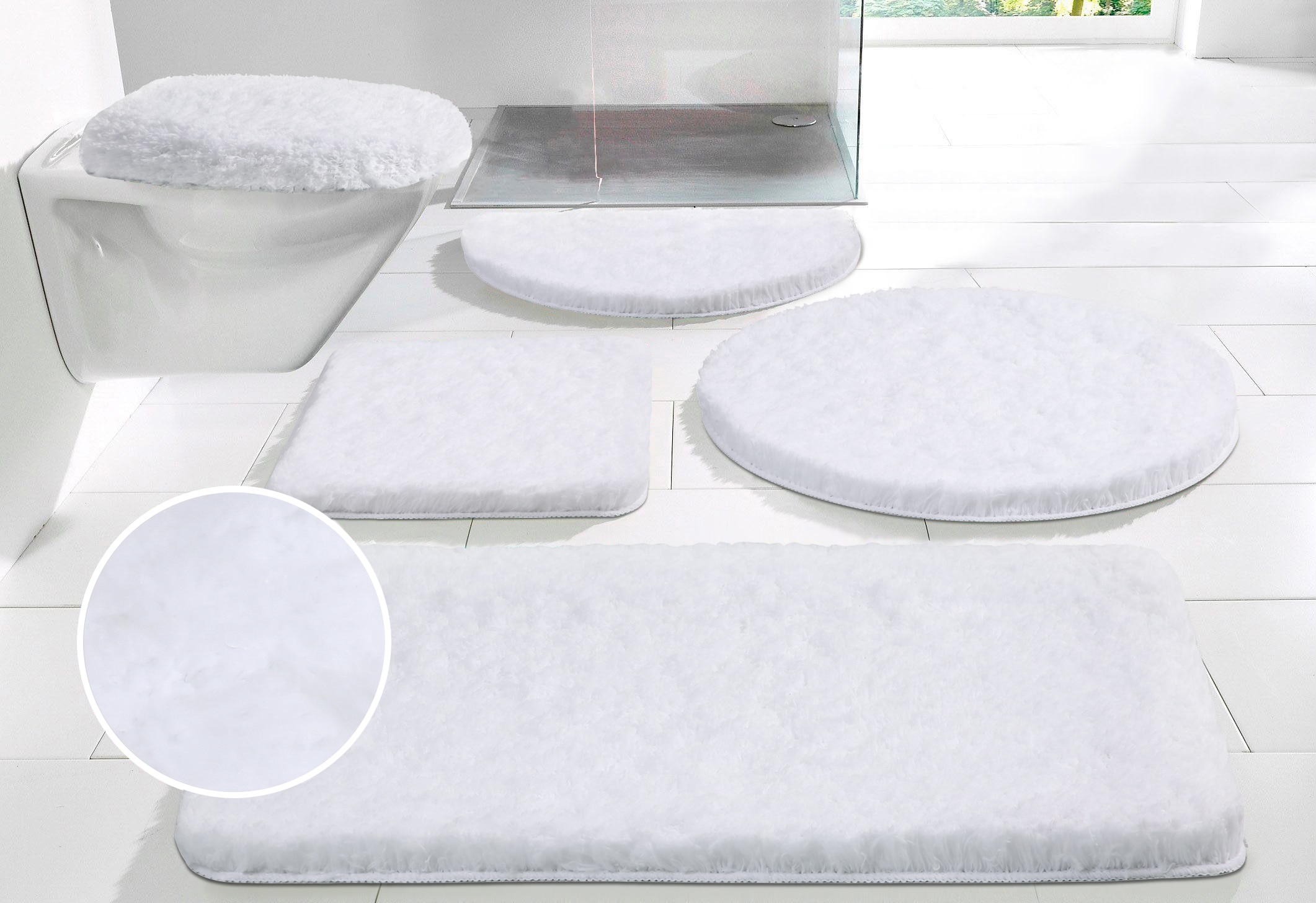 OTTO home Badematte "Micro exclusiv, Badvorleger, Badezimmer Teppich" Höhe 55 mm rutschhemmend beschichtet fußbodenheizungsgeeignet schnell trocknend strapazierfähig Badteppich, Badematten auch als 3 teiliges Set & rund erhältlich