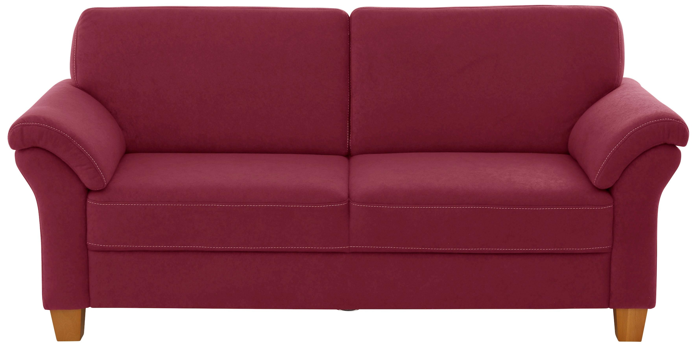 OTTO home 3-Sitzer "Borkum, B: 186 cm, Federkern, Komfortsitzhöhe 46 cm" Landhausstil, Holzfüße, Kopfstützen nachrüstbar