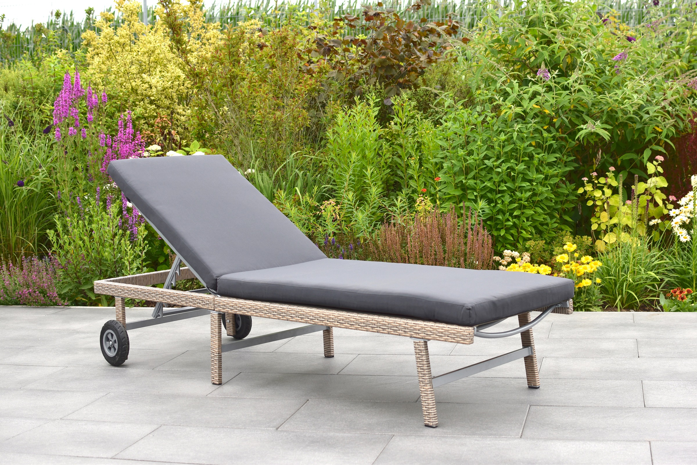 MERXX Gartenliege "Navarra", (1 St.), Länge: 202 cm, verstellbare Rückenleh günstig online kaufen