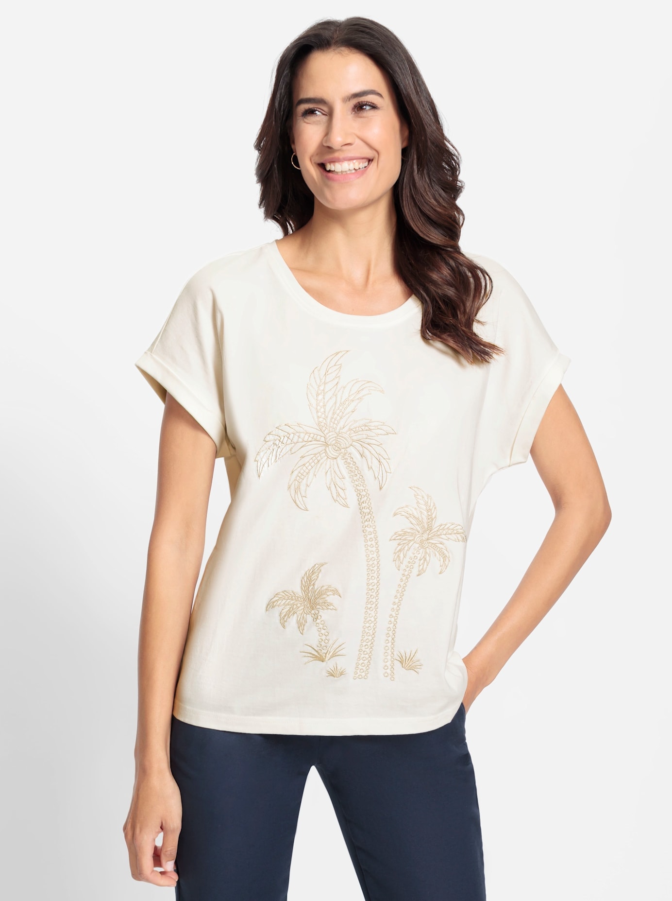 Inspirationen Rundhalsshirt »Rundhals-Shirt«, (1 tlg.)