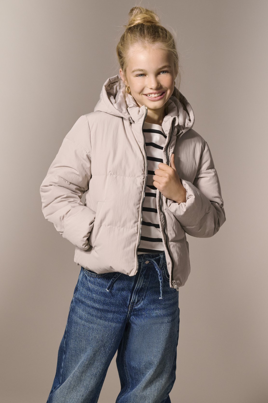 KIDS ONLY Steppjacke "KOGDOLLY SHORT PUFFER JACKET OTW" mit Kapuze mit abnehmbarer Kapuze