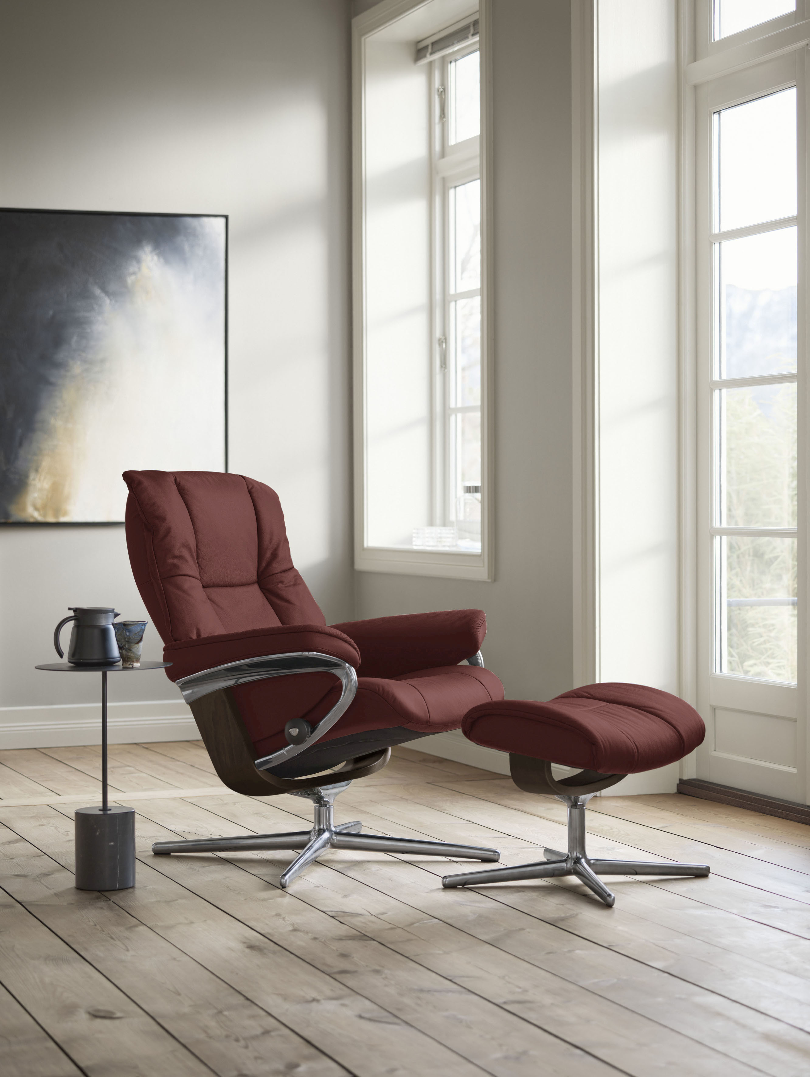 Stressless Relaxsessel "Mayfair" mit Cross Base, Größe S, M & L, Holzakzent Braun