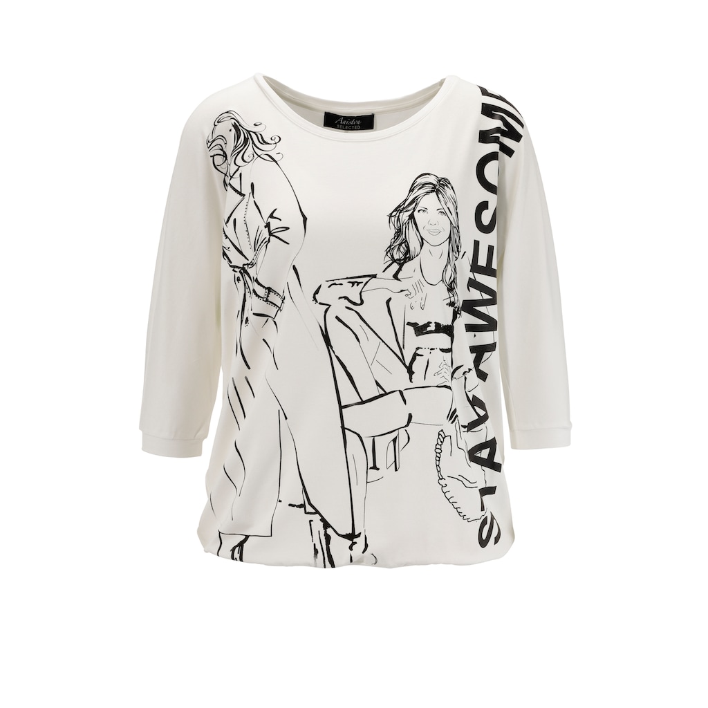 Aniston SELECTED Fledermausshirt, mit Glitzersteinen verzierter Mädchenprint - NEUE KOLLEKTION
