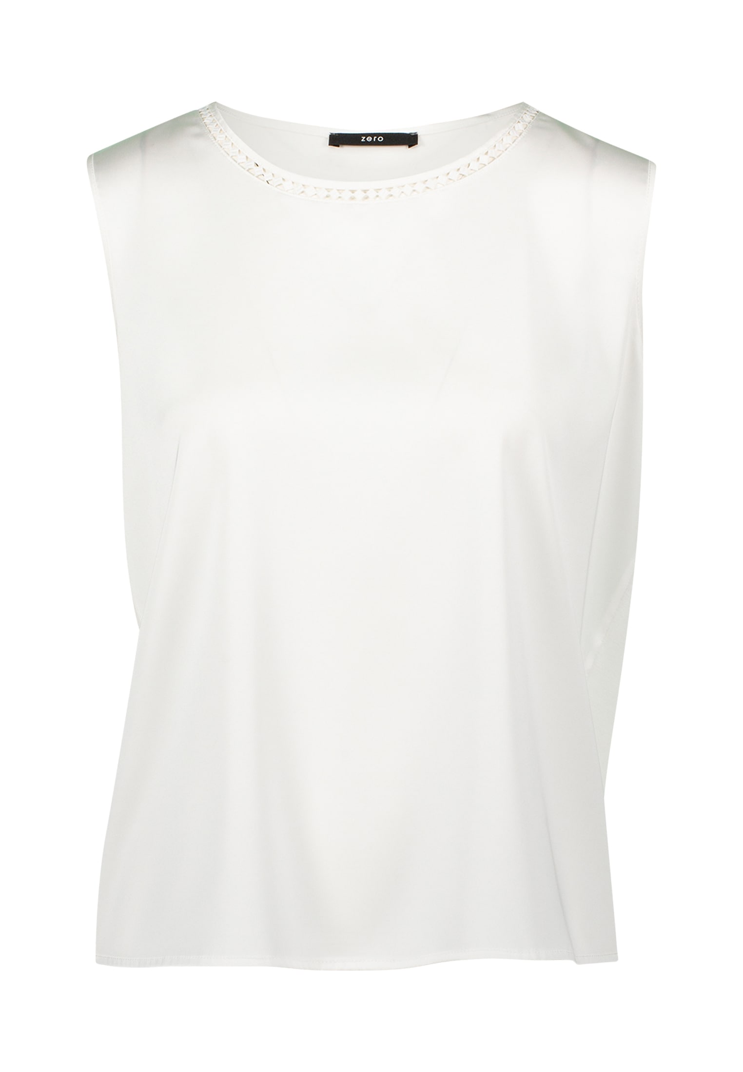 Zero T-Shirt »zero Satinshirt mit Lochmuster am Ausschnitt«, (1 tlg.), weiteres Detail