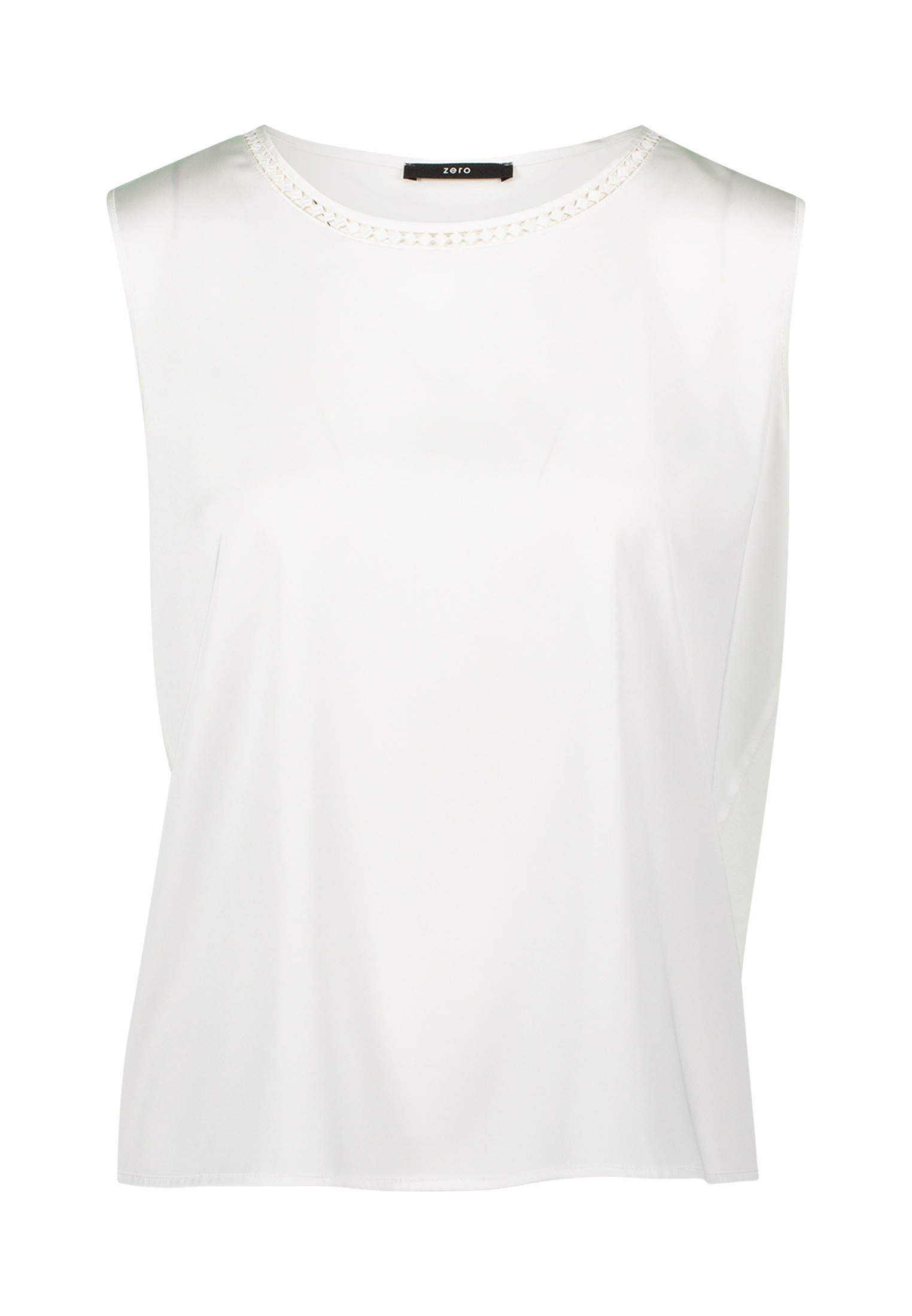 Zero T-Shirt "zero Damen Satinshirt mit Lochmuster am Ausschnitt" 1 Stk. tl günstig online kaufen