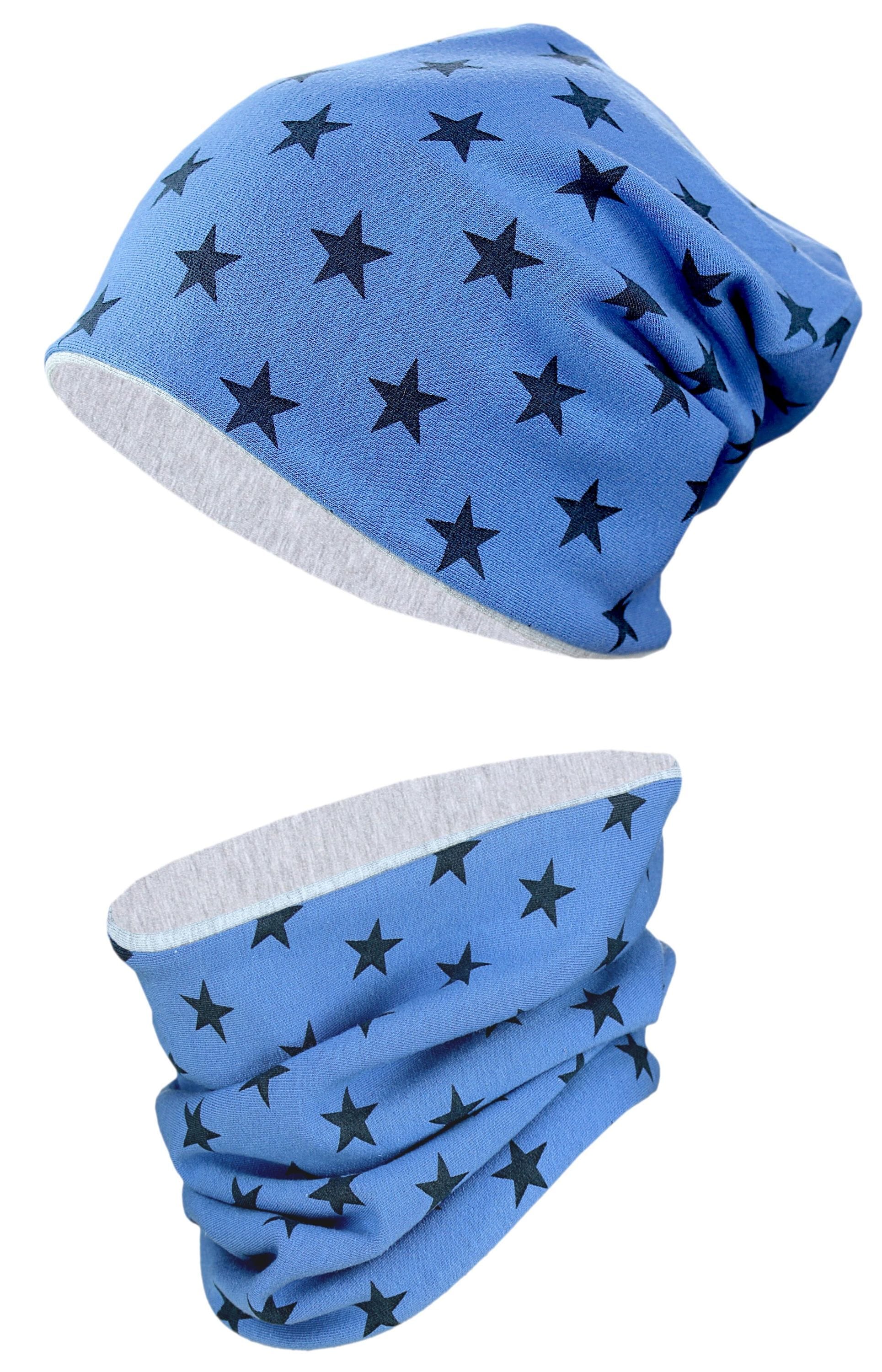 TupTam Beanie "Mütze Unisex Kinder Beanie Mütze Schlauchschal Set"