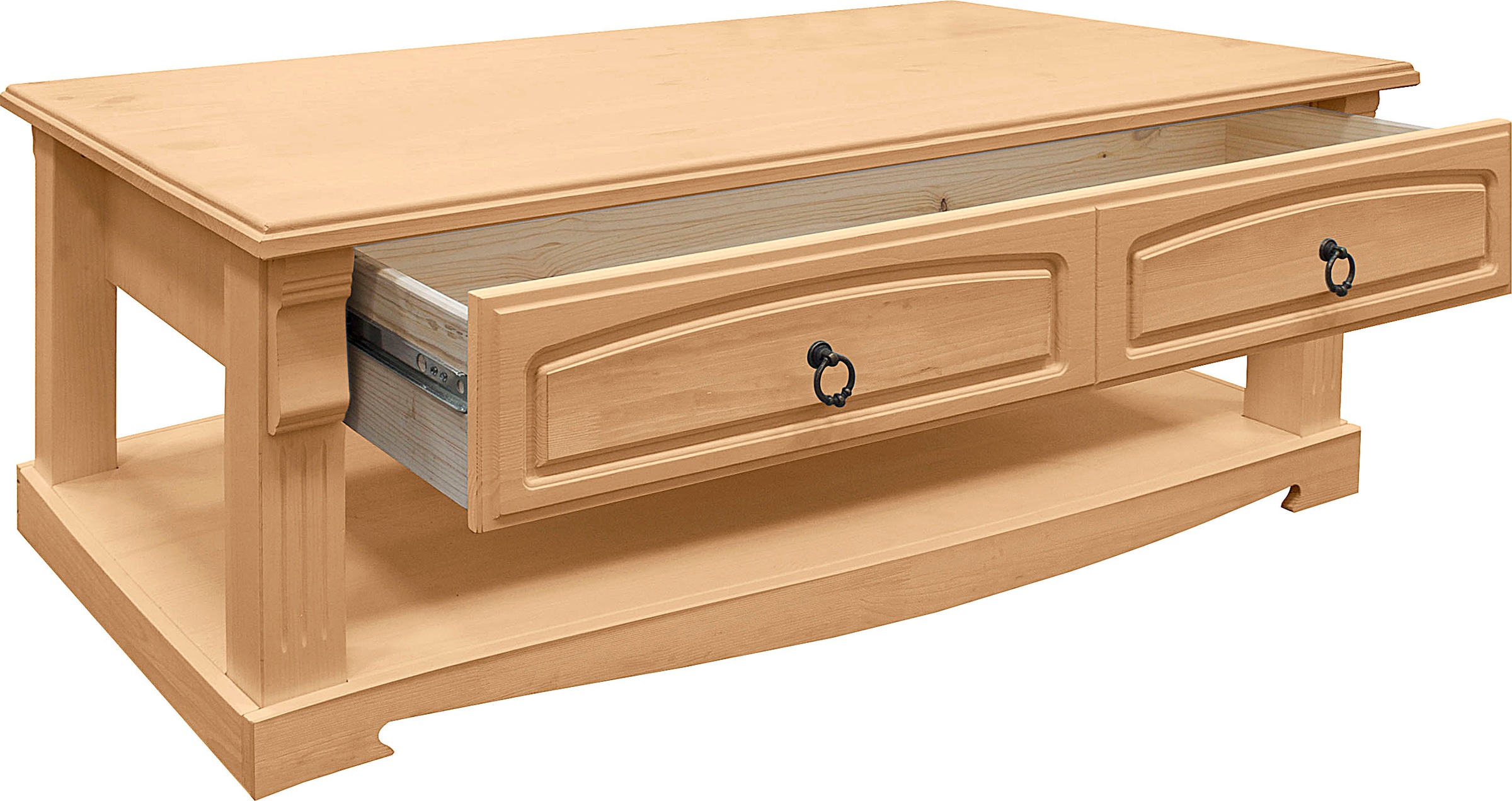 Thumbnail - Home affaire Couchtisch "Anna", (Gesamtmaße (B/T/H): ca. 120/65/43 cm), Kaffeetisch mit Schublade und Ablage, Massivholz...