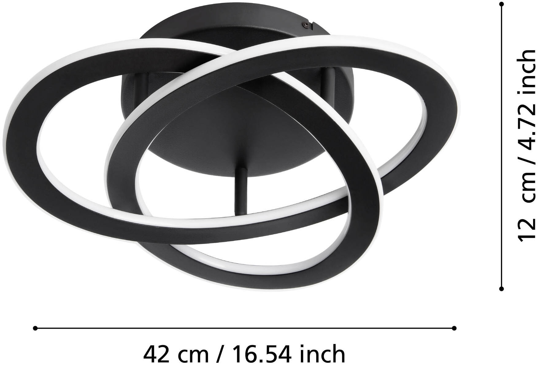 EGLO LED Deckenleuchte »ROLIMARE Deckenlampe - Alu - LED - 35W - IP20« LED-Modul 1 Stk. Neutralweiß Wohnzimmerlampe, Küchenlampe, Flurlampe, L42 x B40 x H13 cm