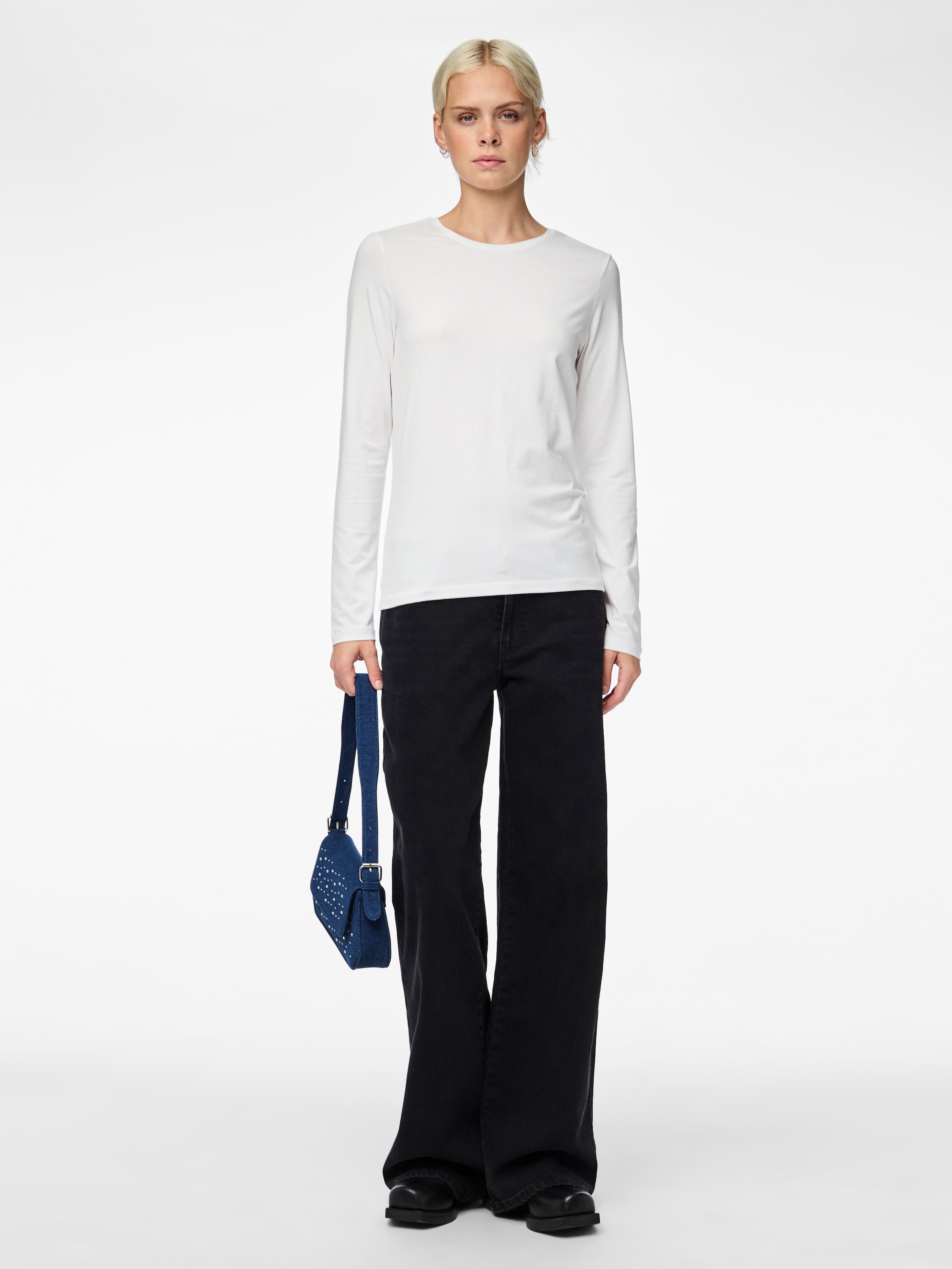pieces Langarmshirt »PCSIRENE LS TEE JRS NOOS« Baumwollmischung, slim fit