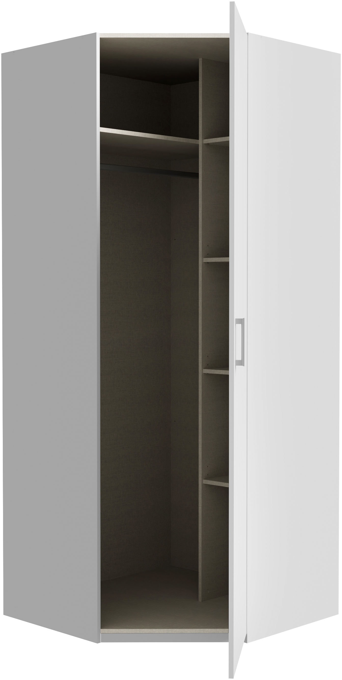 FORTE Eckkleiderschrank, Eckkleiderschrank, Stauraum, Aufsatz optional bestellbar