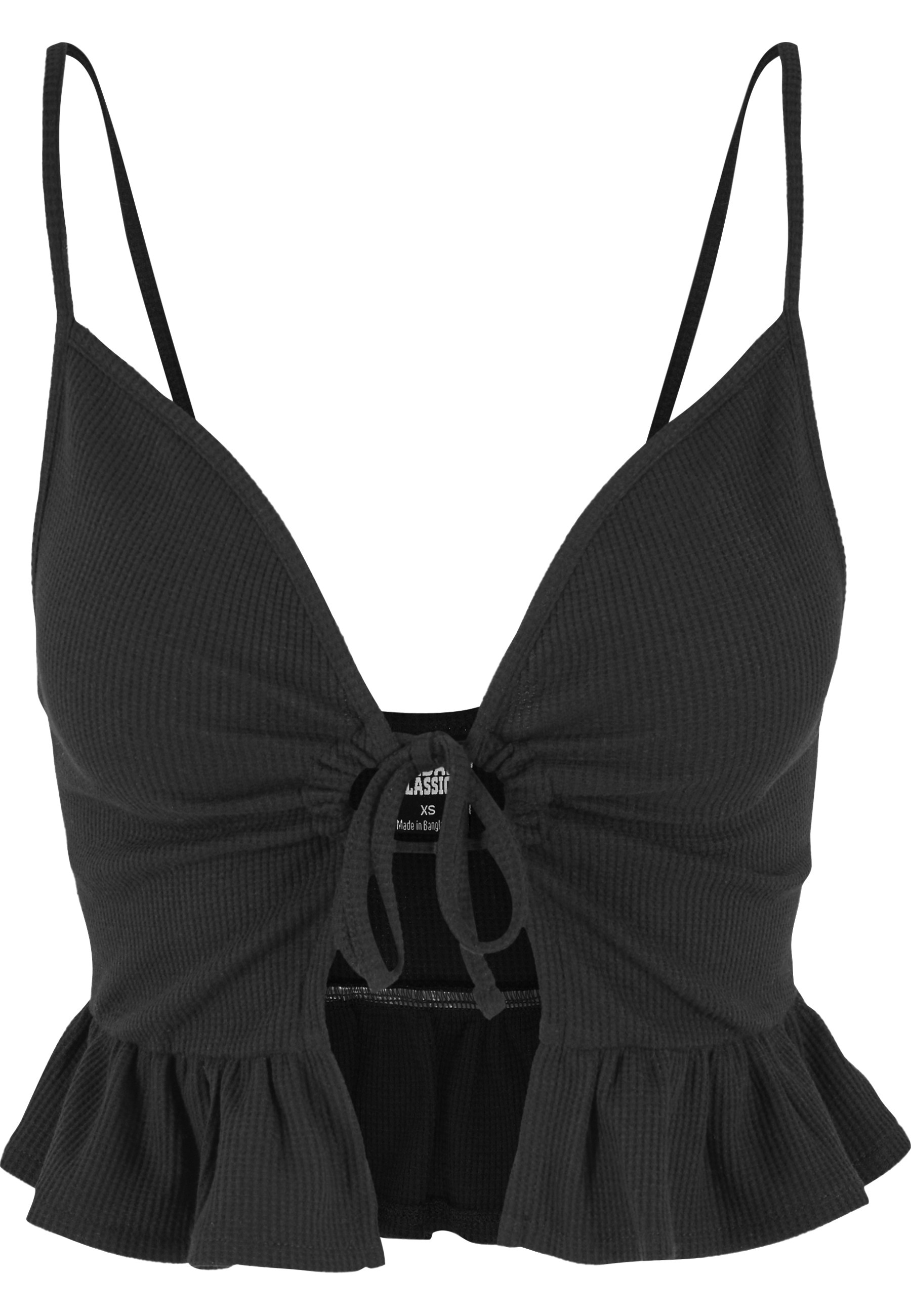 URBAN CLASSICS T-Shirt-BH "Urban Classics Damen Ladies Waffle Pique Ruffle Top"