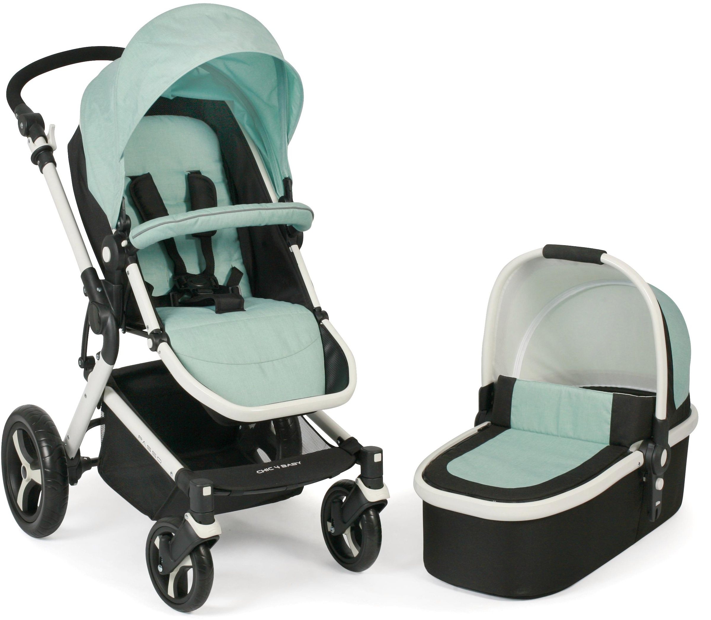 CHIC4BABY Kombi-Kinderwagen »Passo, mint«, 15 kg, ; Kinderwagen