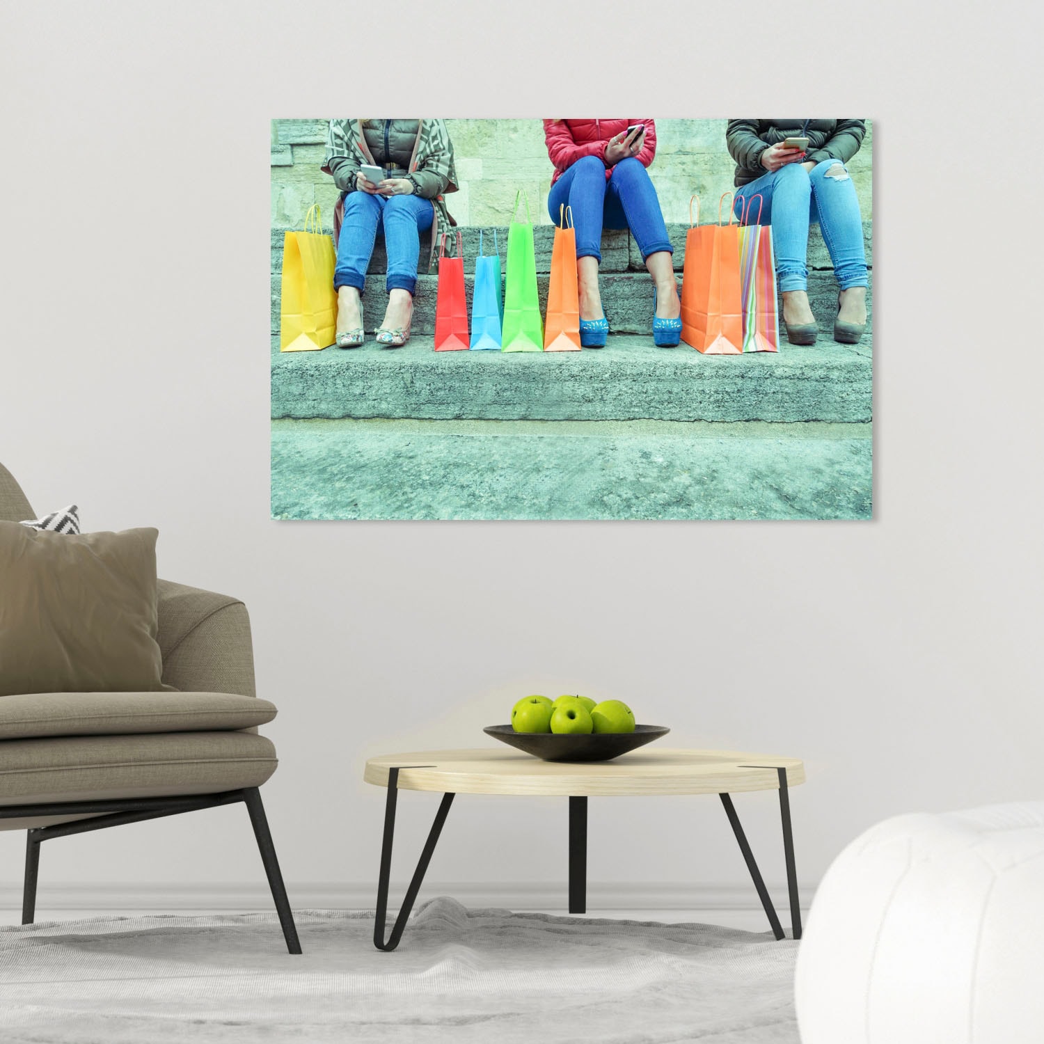 queence Acrylglasbild "Einkaufstüten" günstig online kaufen