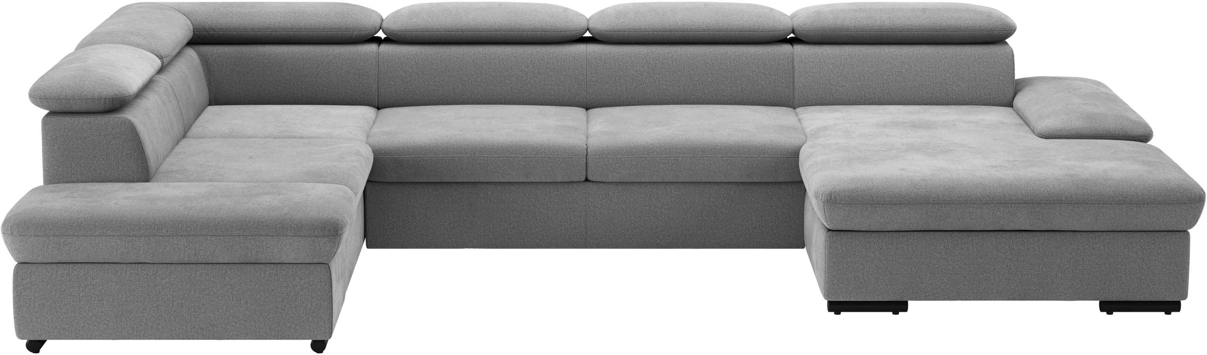 Wohnlandschaft SIT & MORE "Alcudia U-Form", grau, B:349cm H:73cm T:226cm, 100% Polyester, Sofas, Wohnlandschaft, wahlweise mit Bettfunktion 7