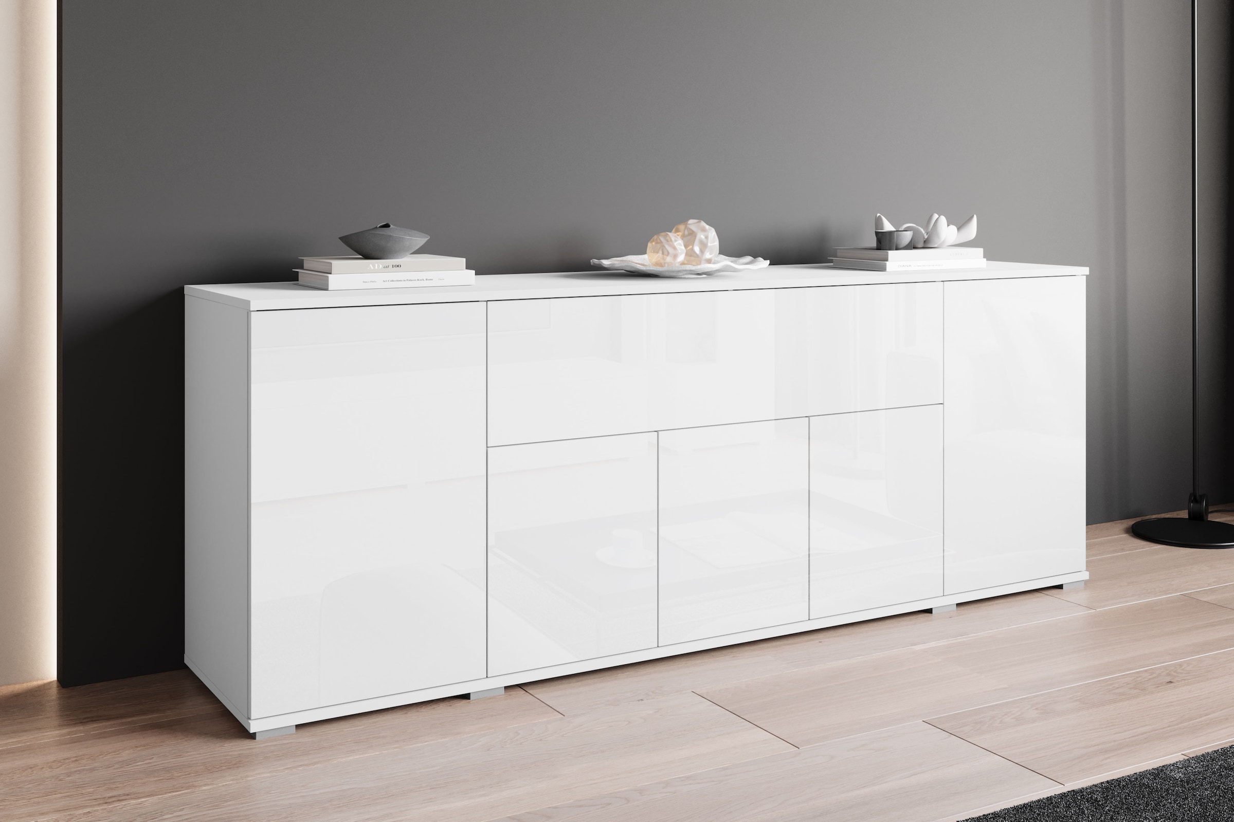 OTTO home Sideboard »Kenia, B/H/T: 180 x 68 x 39,5 cm« 1 Stk. tlg. Push-to-Open, Klappe und verstellbare Einlegeböden