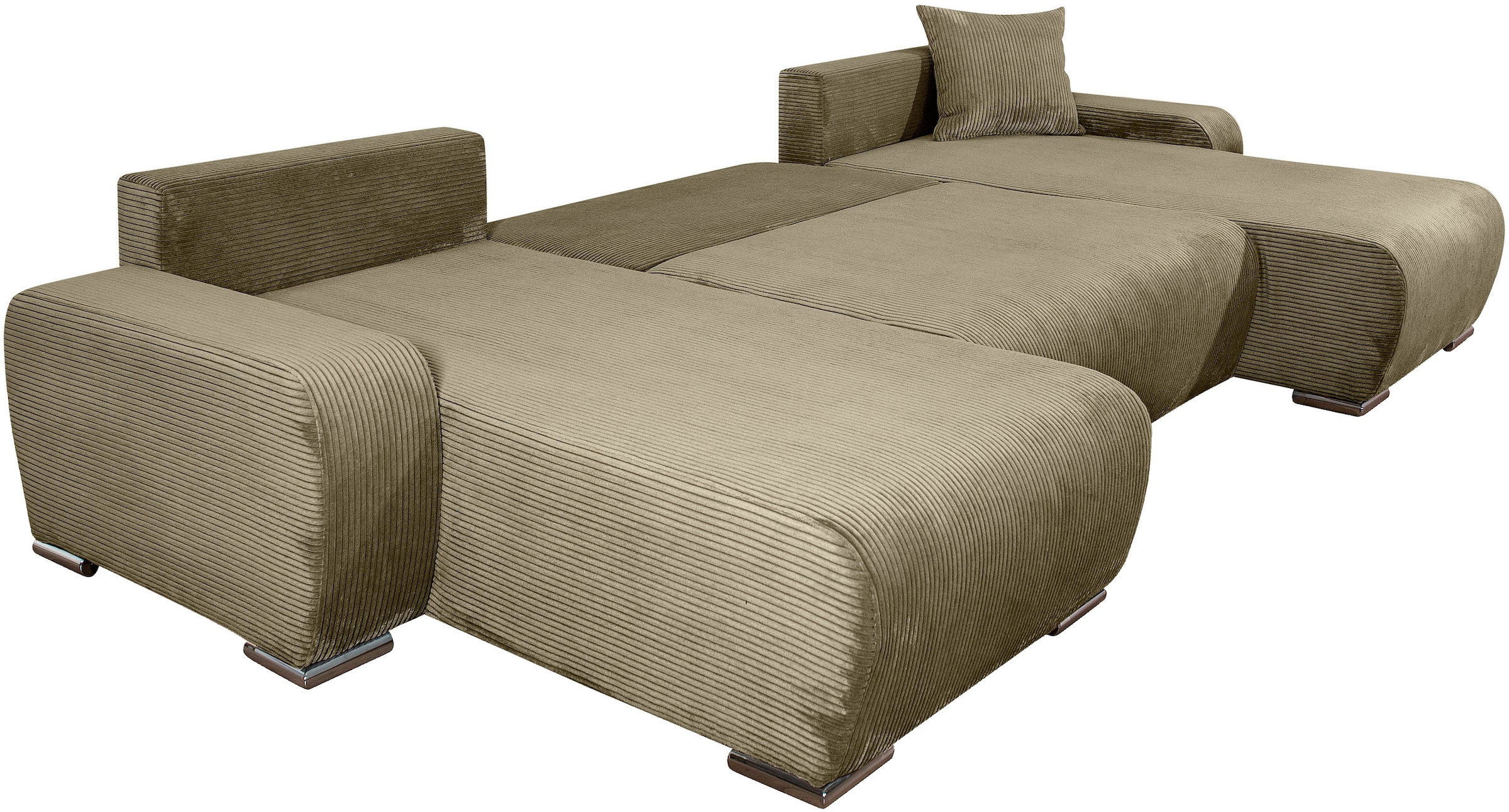 COLLECTION AB Wohnlandschaft »Paola U-Form«, mit Schlaffunktion, Stauraum, Zierkissen und Bonnellfederkern, Cord