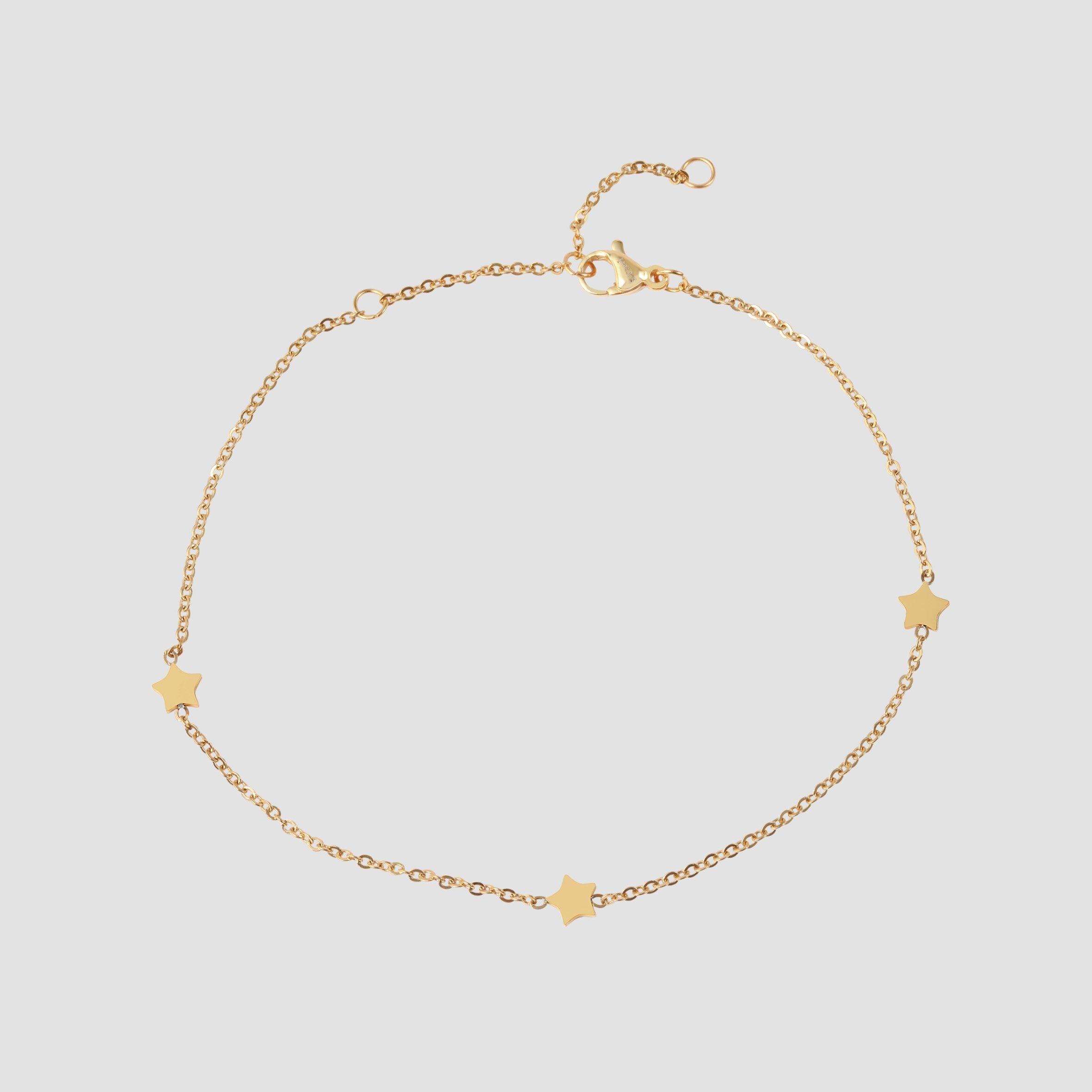 Armband ADELIA´S "Damen Armband – Stern aus Edelstahl 22 cm", gold, Armbänder, Damen, 22cm, Edelstahl, Armband, Ideal als Geschenk – dezent und elegant 2