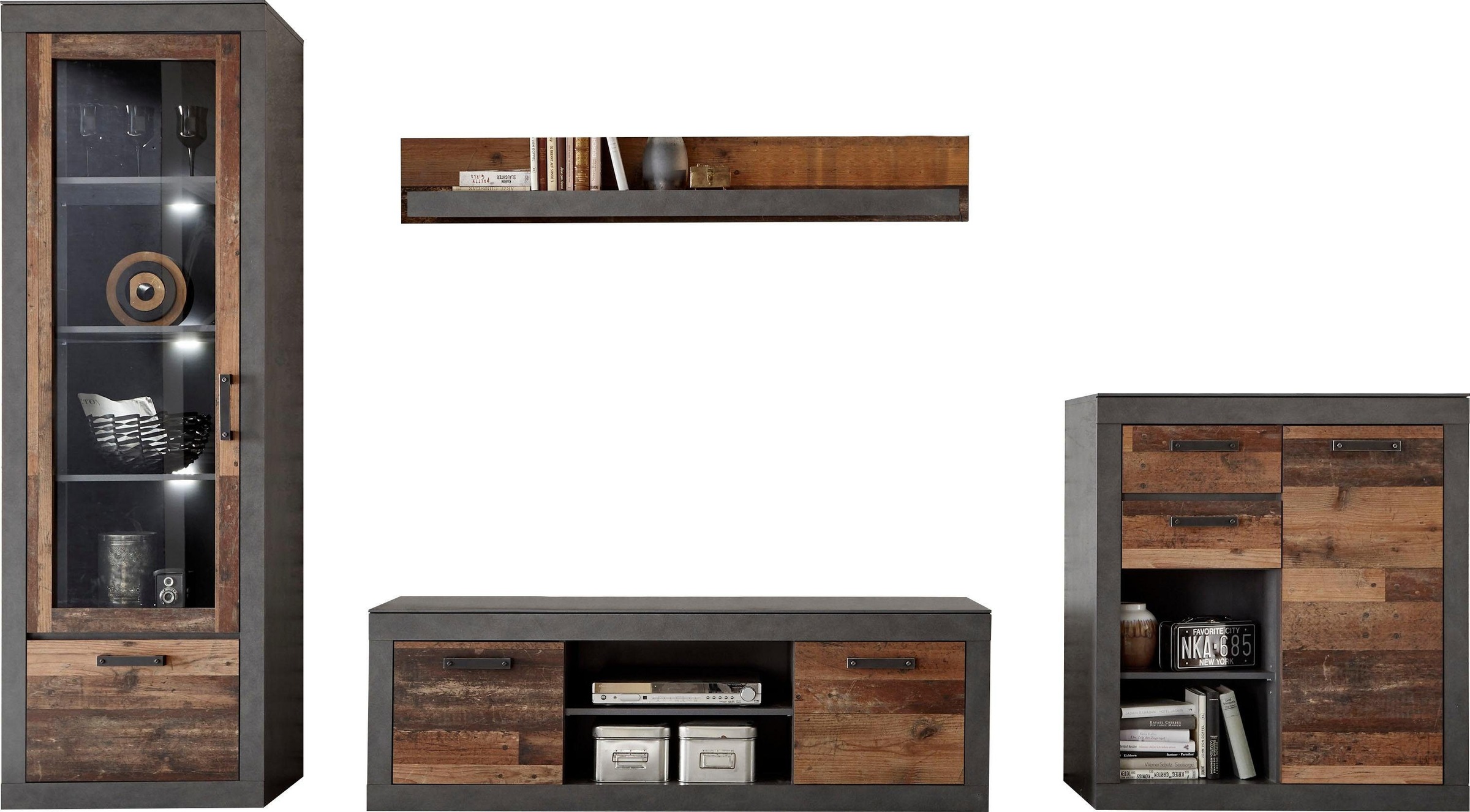 Home affaire Wohnwand "BROOKLYN" 4 Stk. tlg. günstig online kaufen