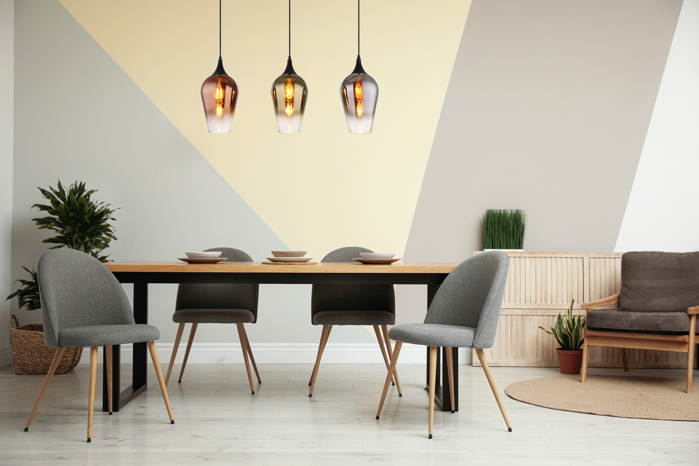 GLOBO LIGHTING Hängeleuchte »LAVUS«, Leuchtmittel E27 | ohne Leuchtmittel, Hängelampe/Pendelleuchte/Glas kupferfarben/Höhe kürzbar/Esstisch