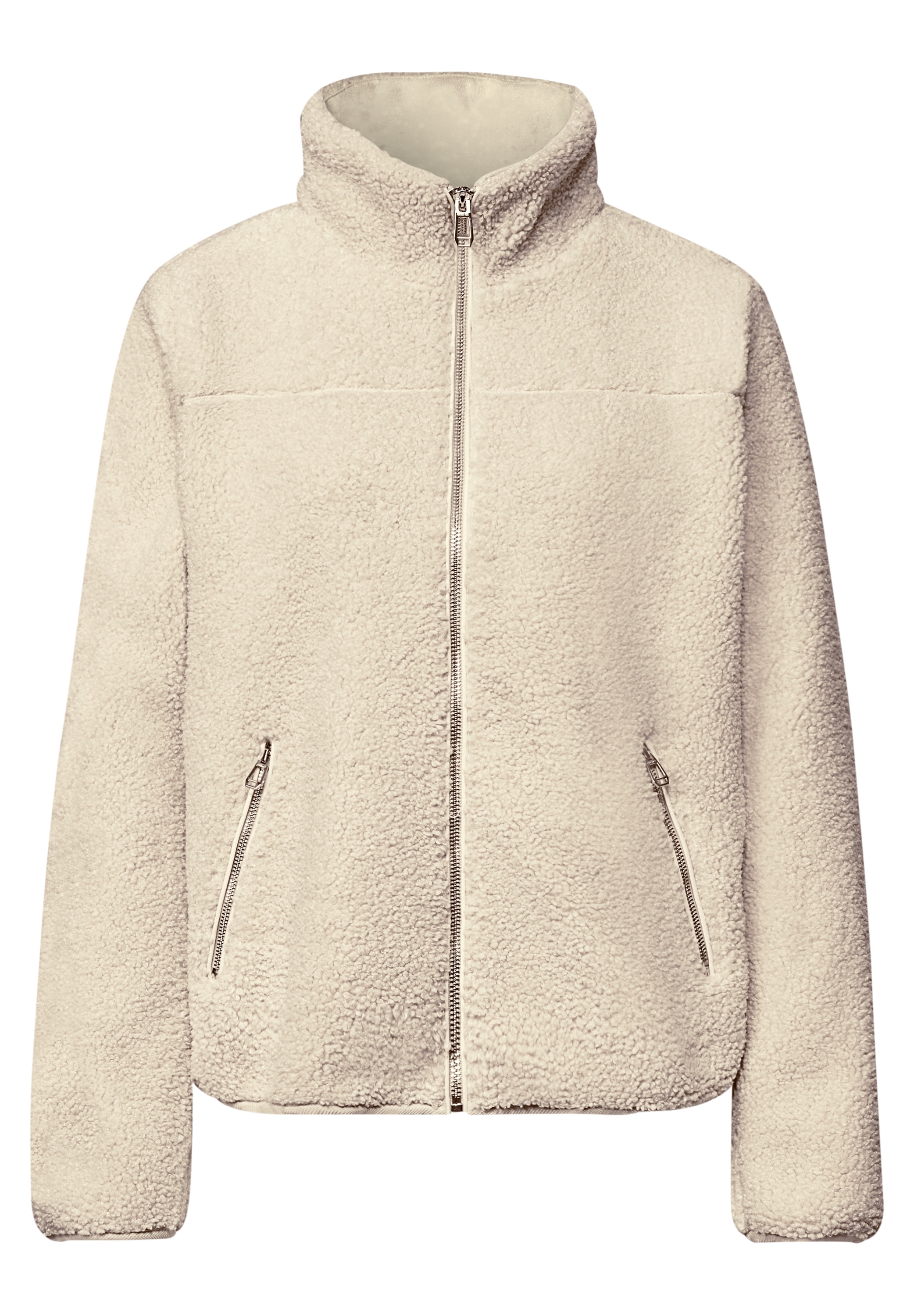 STREET ONE Fellimitatjacke ohne Kapuze mit Stehkragen