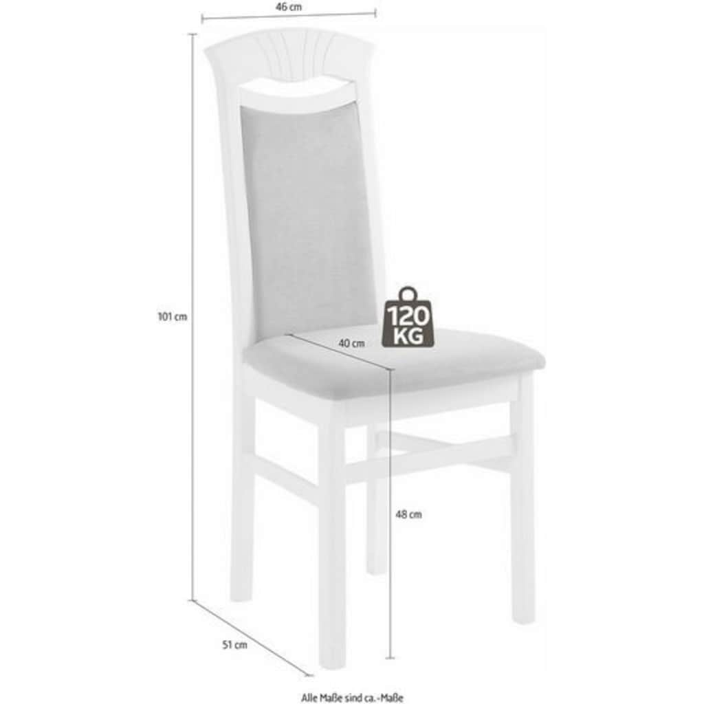 Home affaire Esszimmerstuhl »Franz«, (Set), 2 St., Microfaser, strapazierfähige Microfaser, Gestell Buche natur oder weiß, Holzstuhl